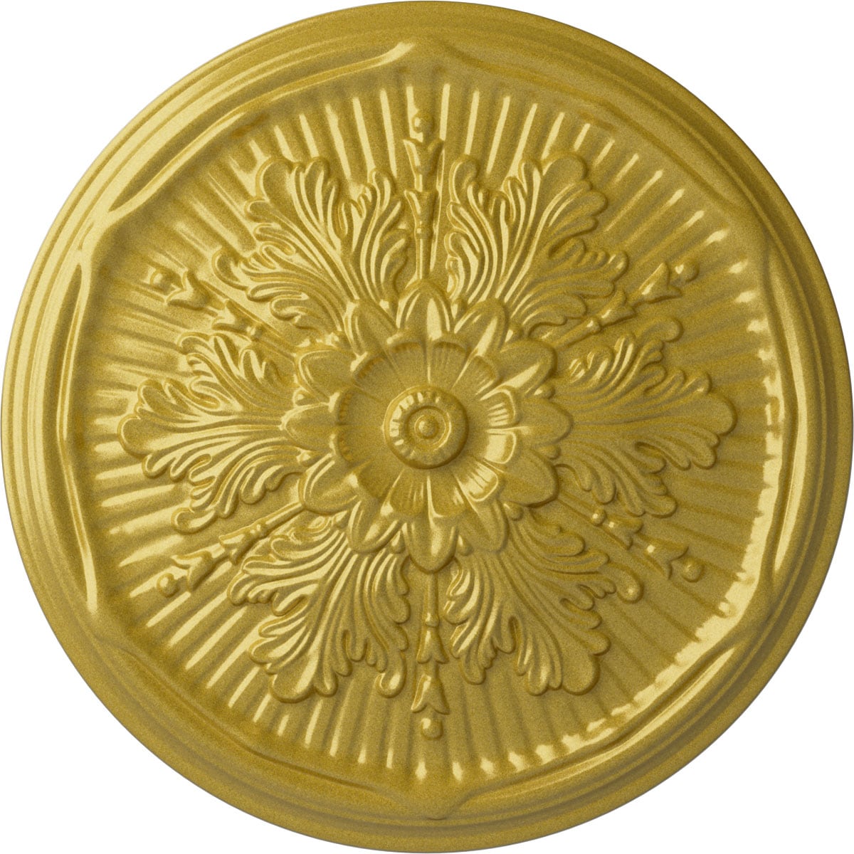 Ekena Millwork CM21LURGS Luton 21-in W x 21-in L Painted Rich Gold Polyurethane Whole Ceiling Medallion