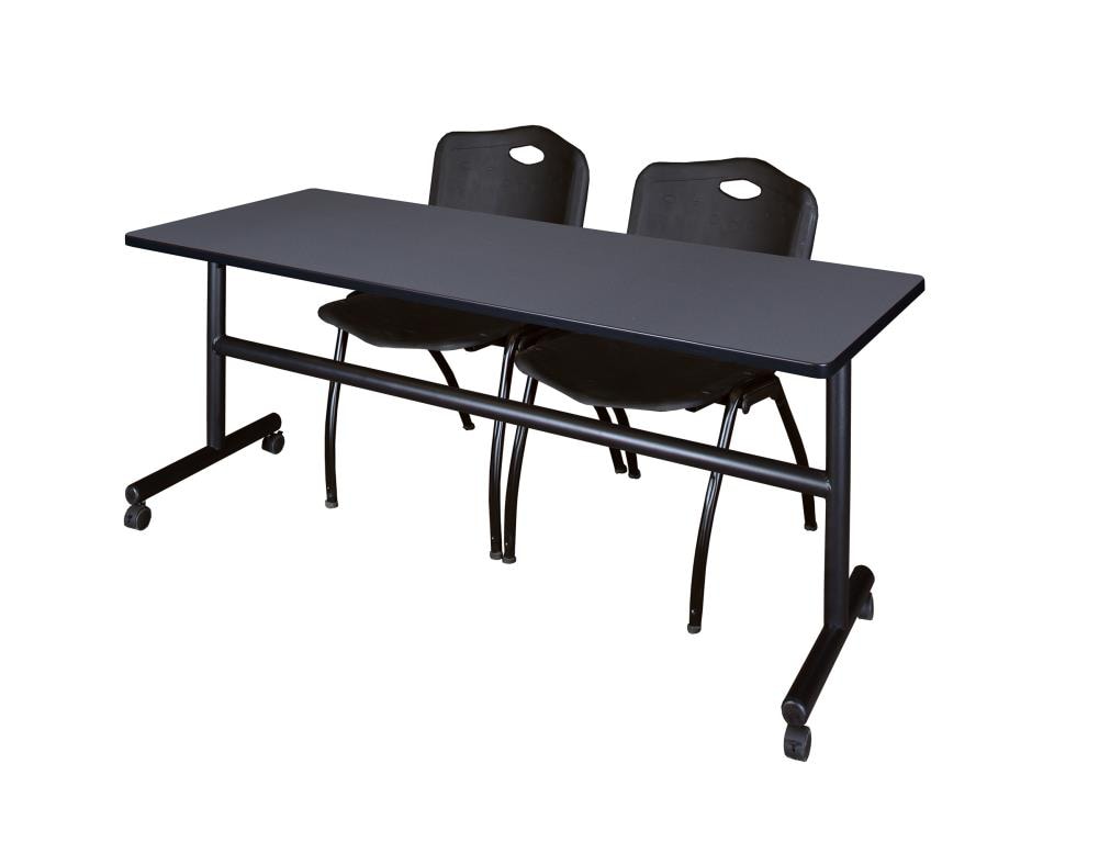 Regency MKFT7230GY47BK Training Gray 4-Person Training Table (72-in W x 29-in H)