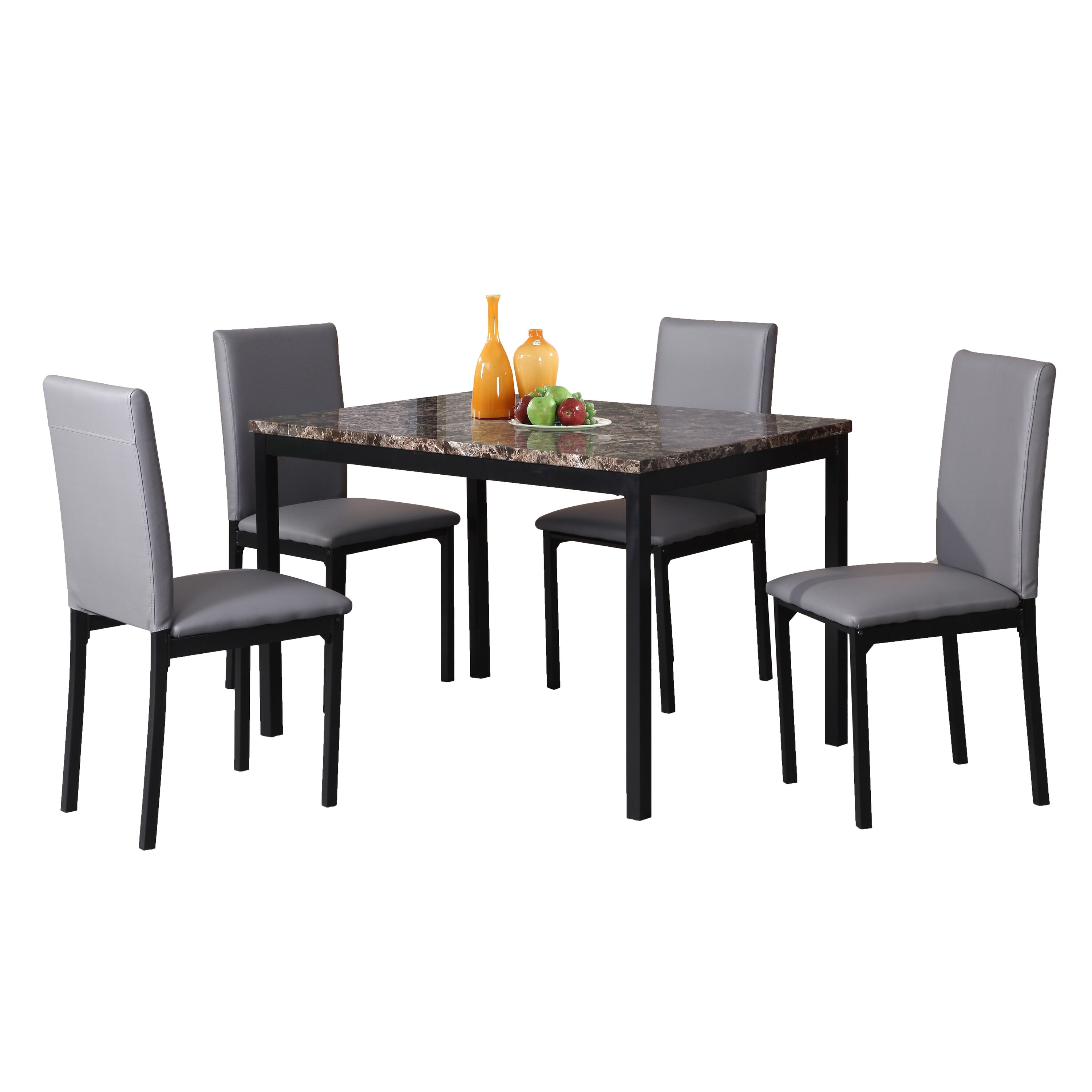 Siavonce XHS00001 Gray Contemporary/Modern Dining Room Set with Rectangular Table ( Seats 4 )