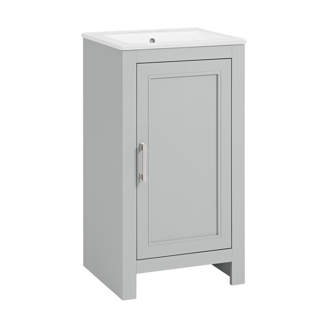 allen + roth 18-in Light Gray Single Sink Bathroom Vanity with White ...