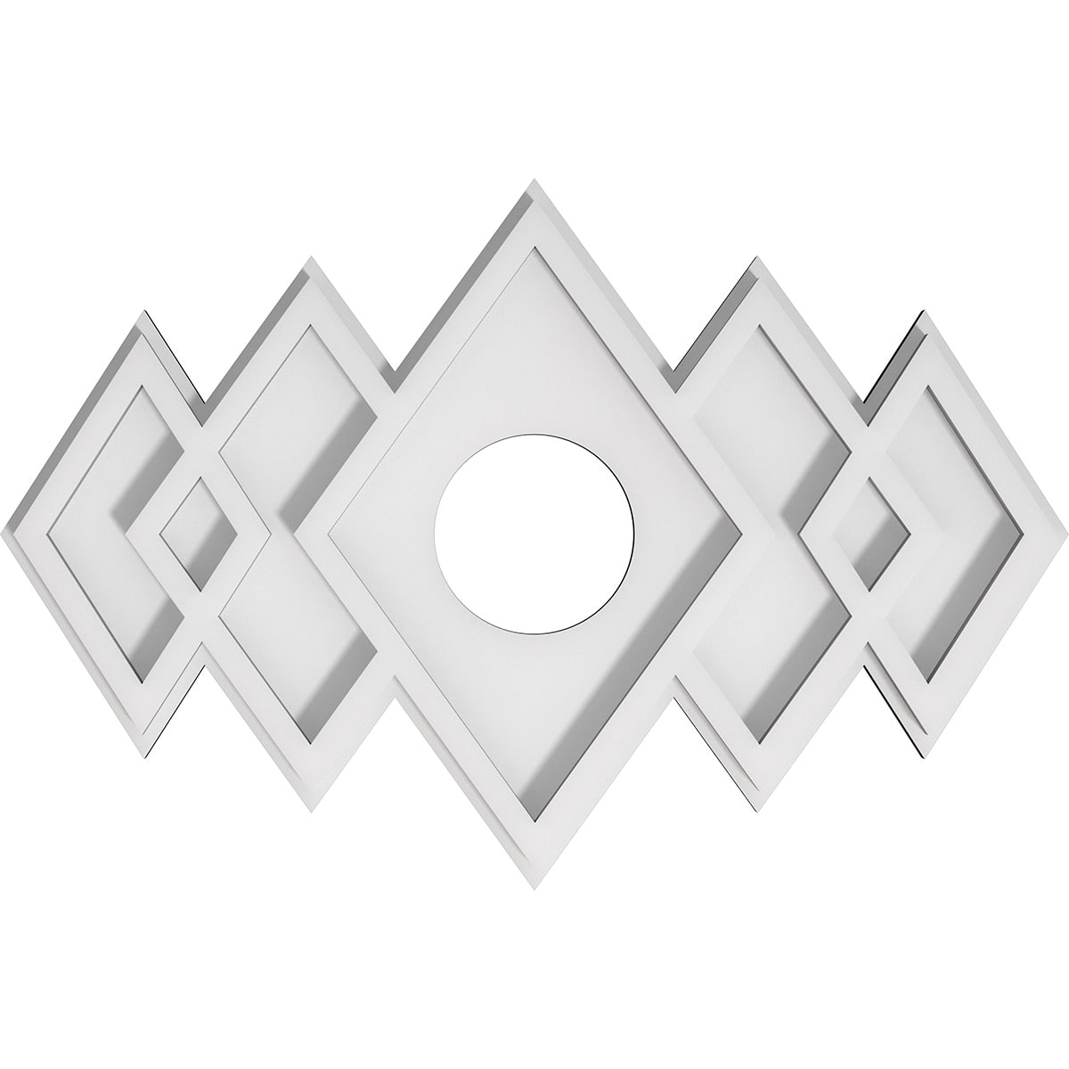 Ekena Millwork CMP16X10ZE-03000 Zoe 16-in W x 10.625-in L Contemporary White PVC Whole Ceiling Medallion