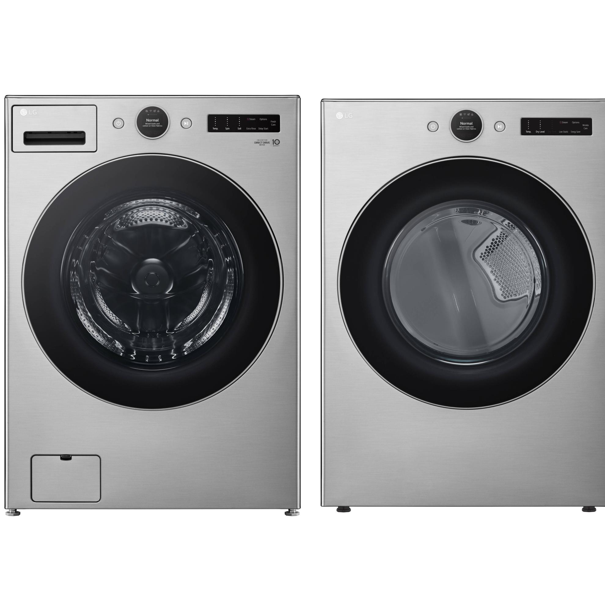 LG  Front Load TurboWash Steam Graphite Washer & Gas Dryer Stackable Set