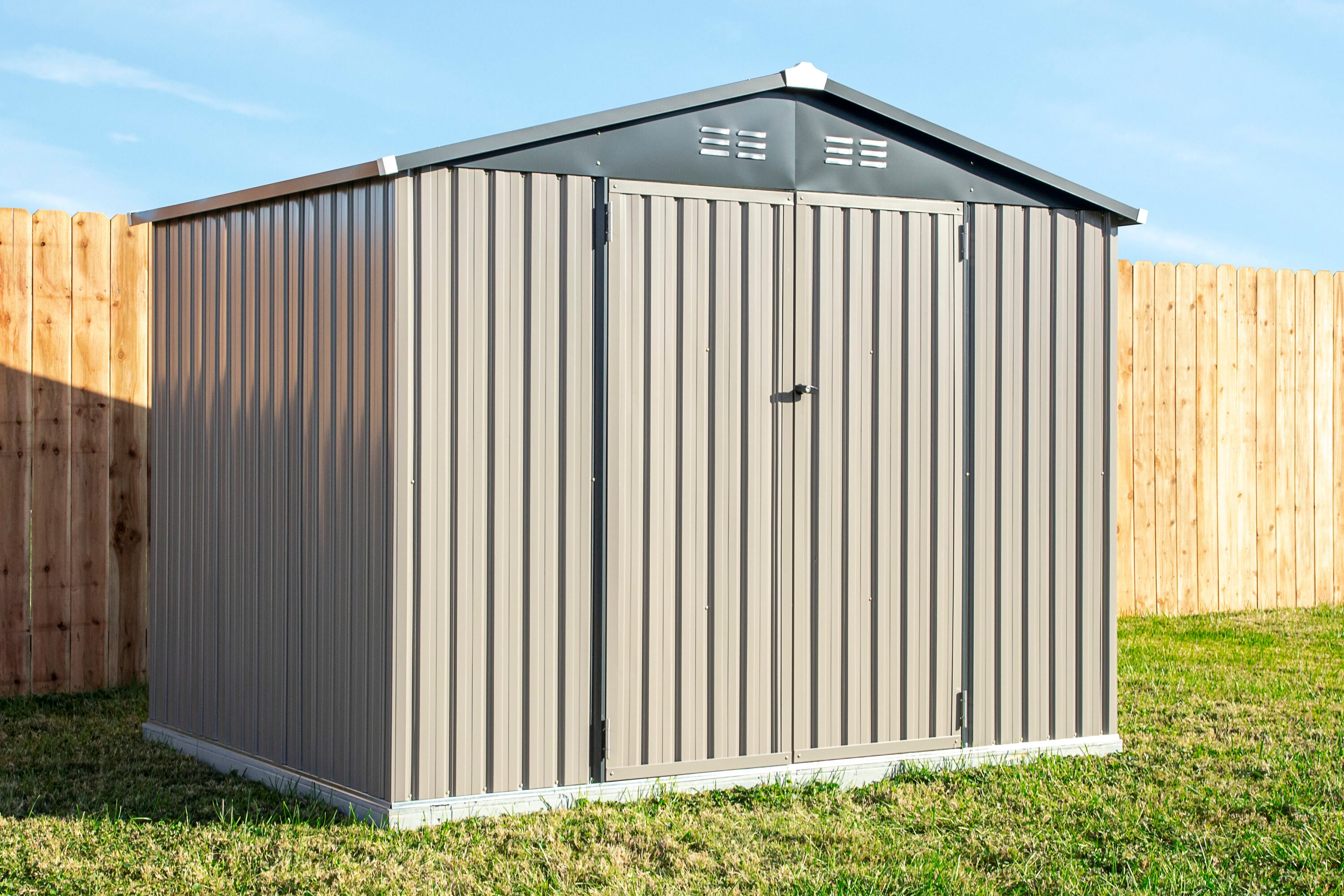 Arrow CRT86DSP 8-ft x 6-ft Cover It Galvanized Steel Storage Shed