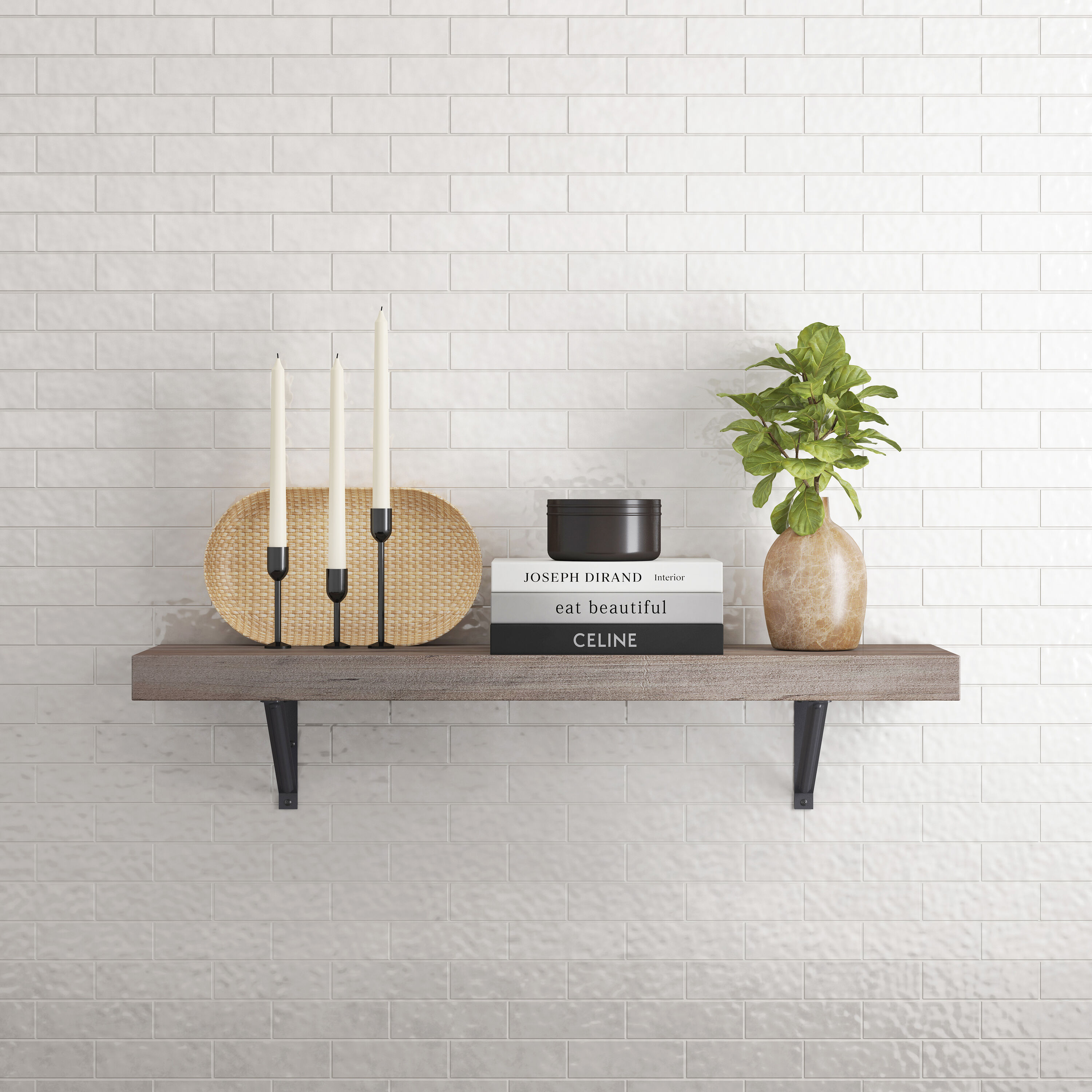 allen + roth WSL36KSG 36-in L x 9.5-in D x 3-in H Gray MDF Rectangular Bracket shelf