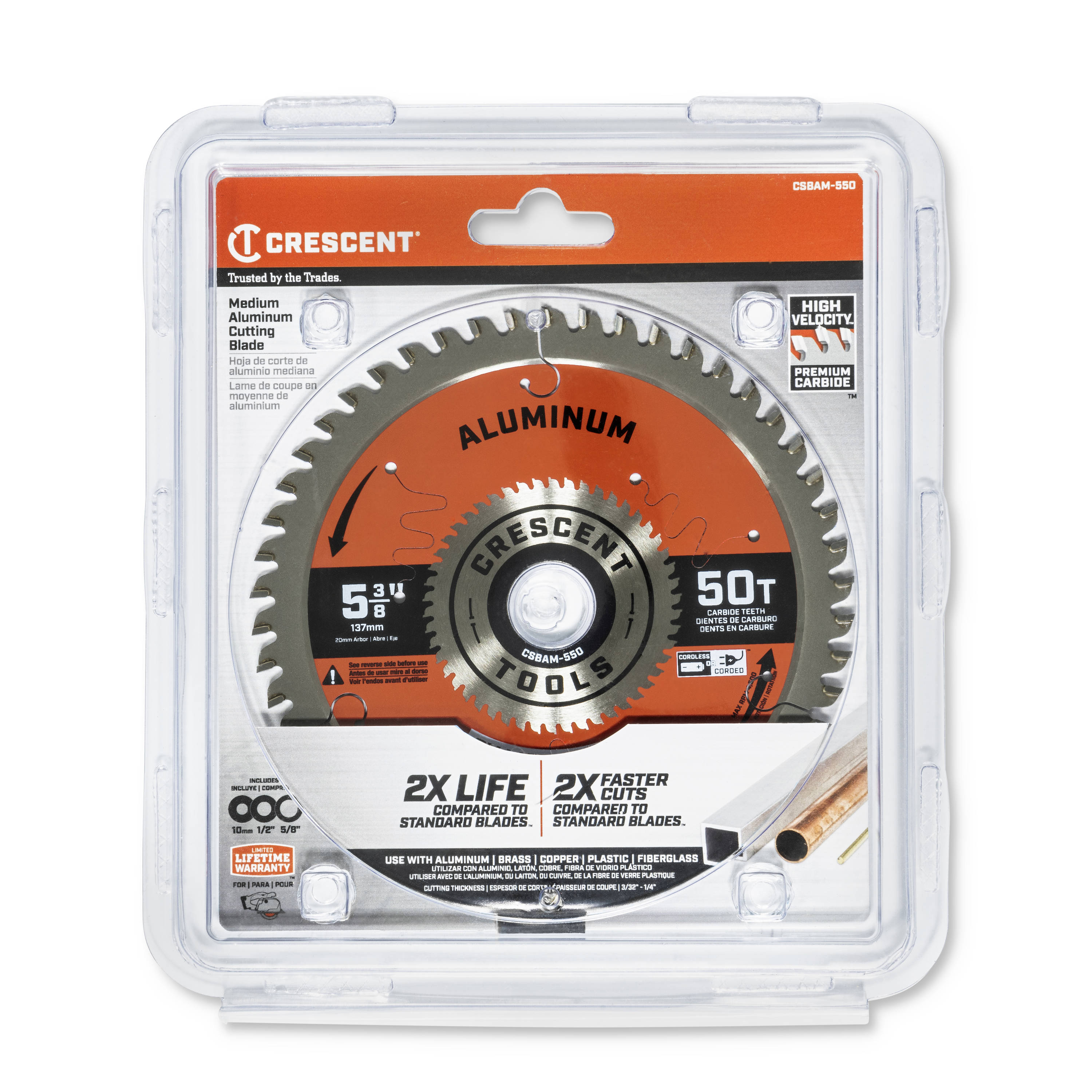 Crescent Medium Aluminum 5-3/8-in 50-Tooth Carbide Circular Saw Blade ...