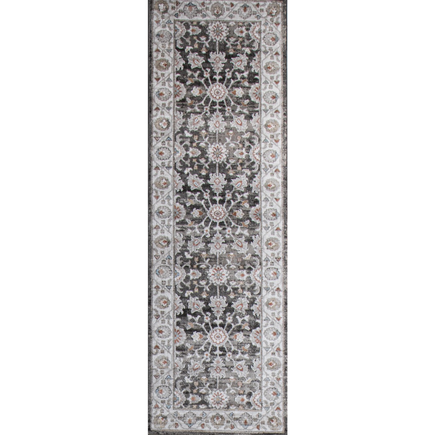 Bashian 649652328140 Ashland 3 x 8 (ft) Charcoal Rectangular Indoor Geometric Runner rug