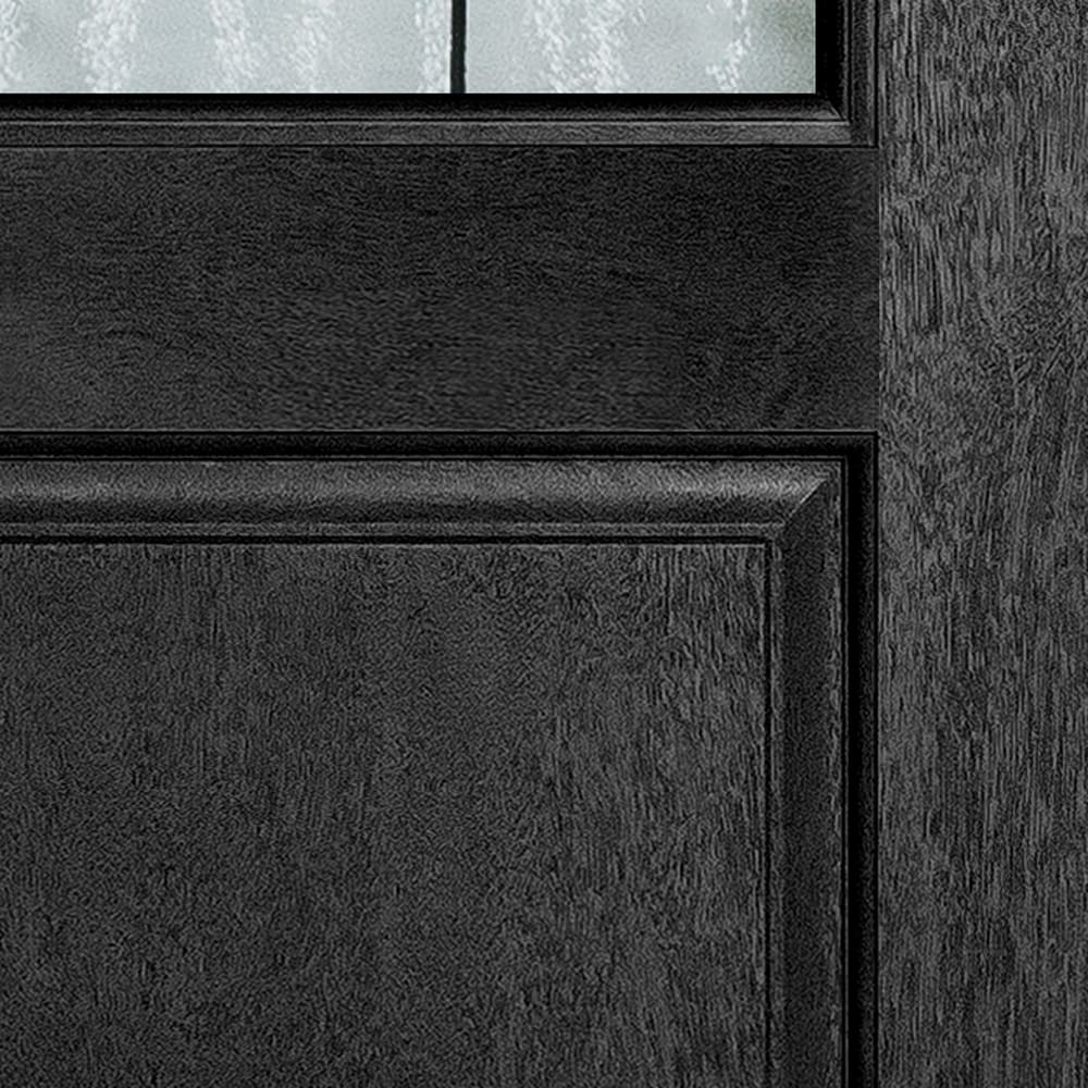 DISTINCTION 72 in. x 80 in. Black Right-Hand Outswing Fiberglass Full