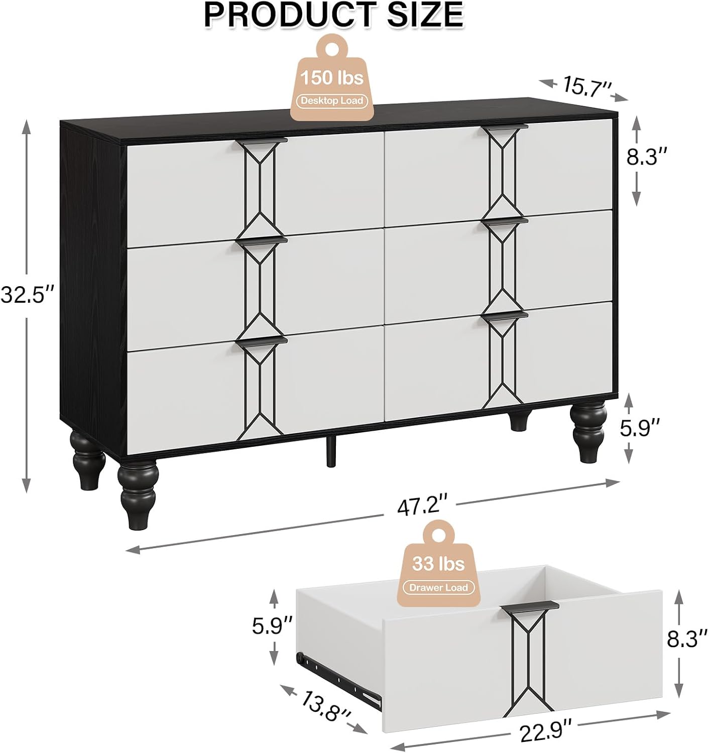 Qeetex LHF-DG-PCMK98U32 dressers - View #2