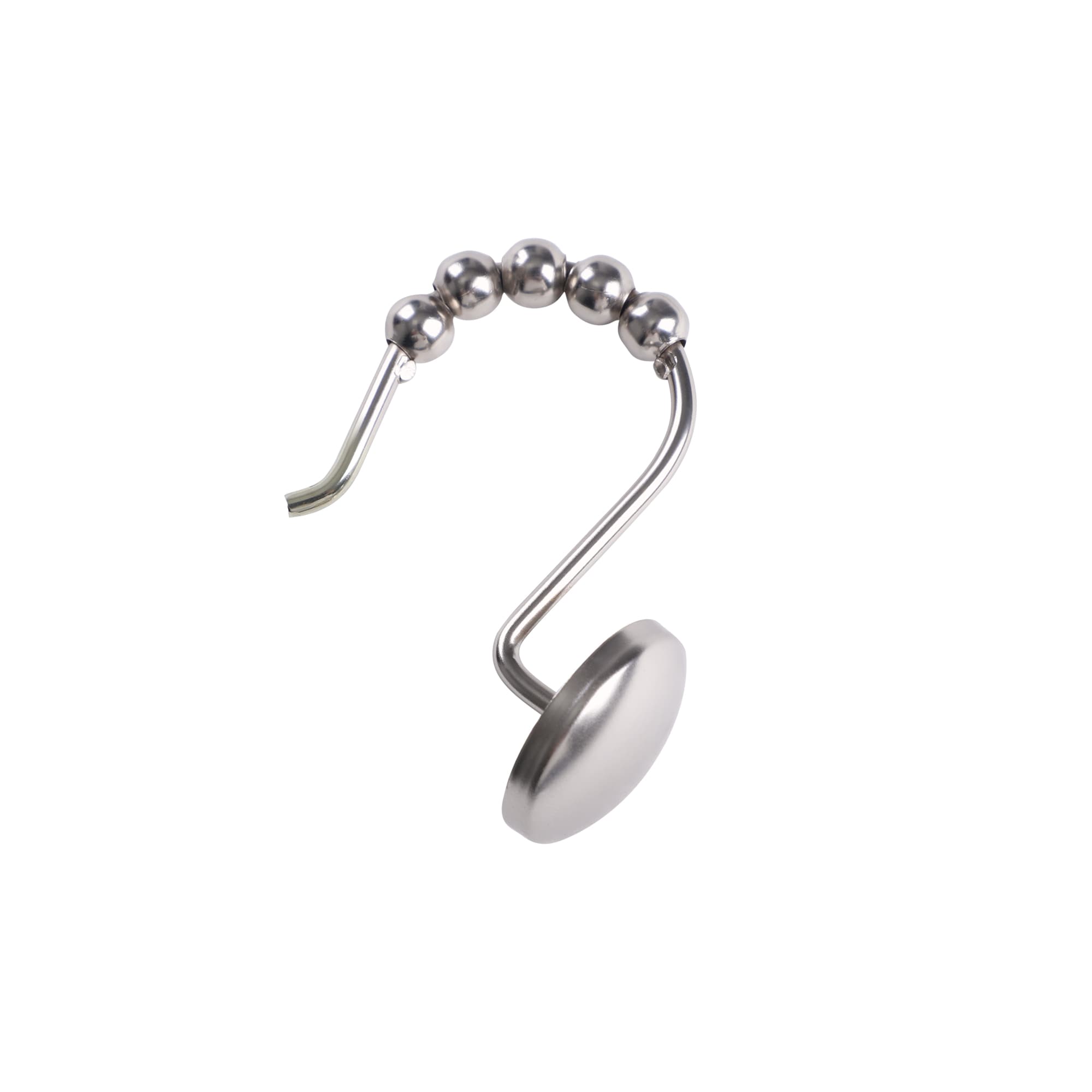 Utopia Alley  Rust-Resistant Metal Shower Curtain Hooks Smooth Glide S-Hooks with Ball End - Set of 12 Brushed Nickel