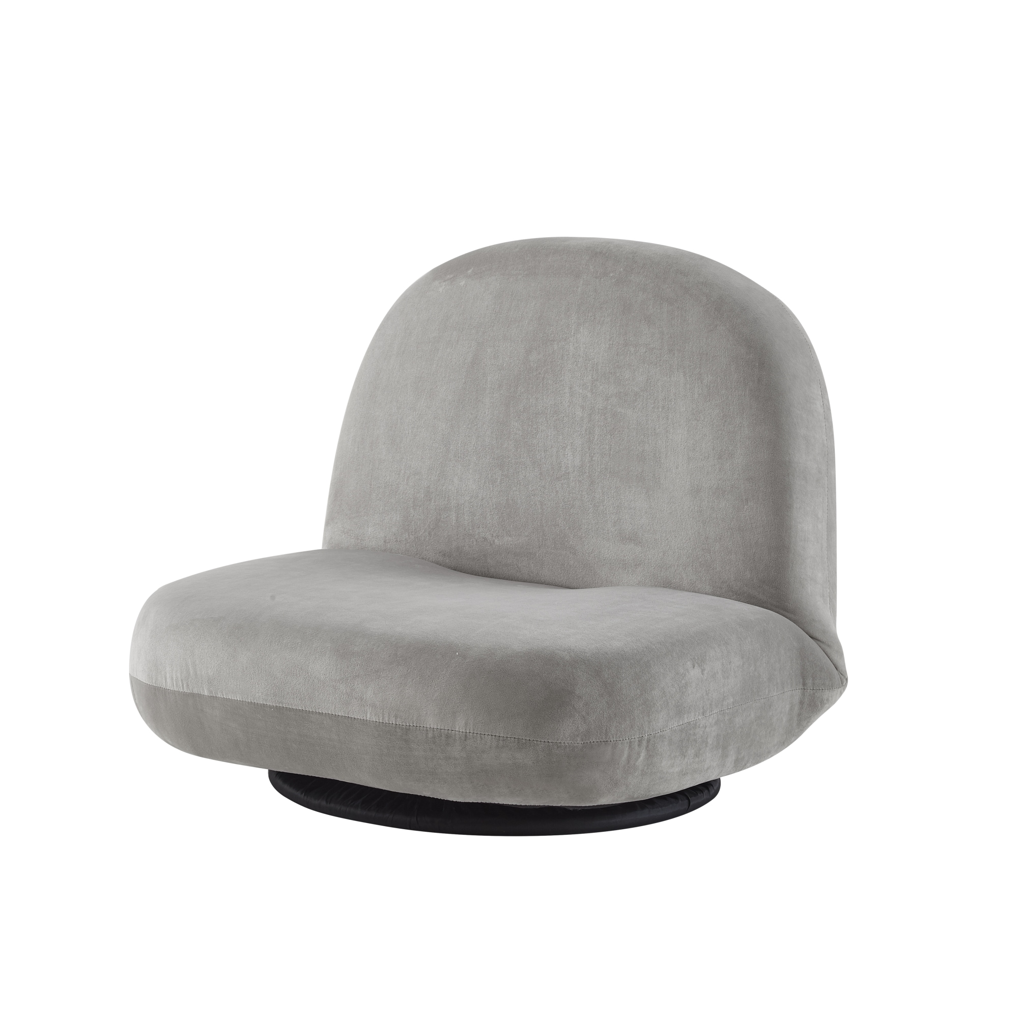 Loungie FC466-20GR-LS Geovanny Modern Grey Microfiber Swivel Accent Chair
