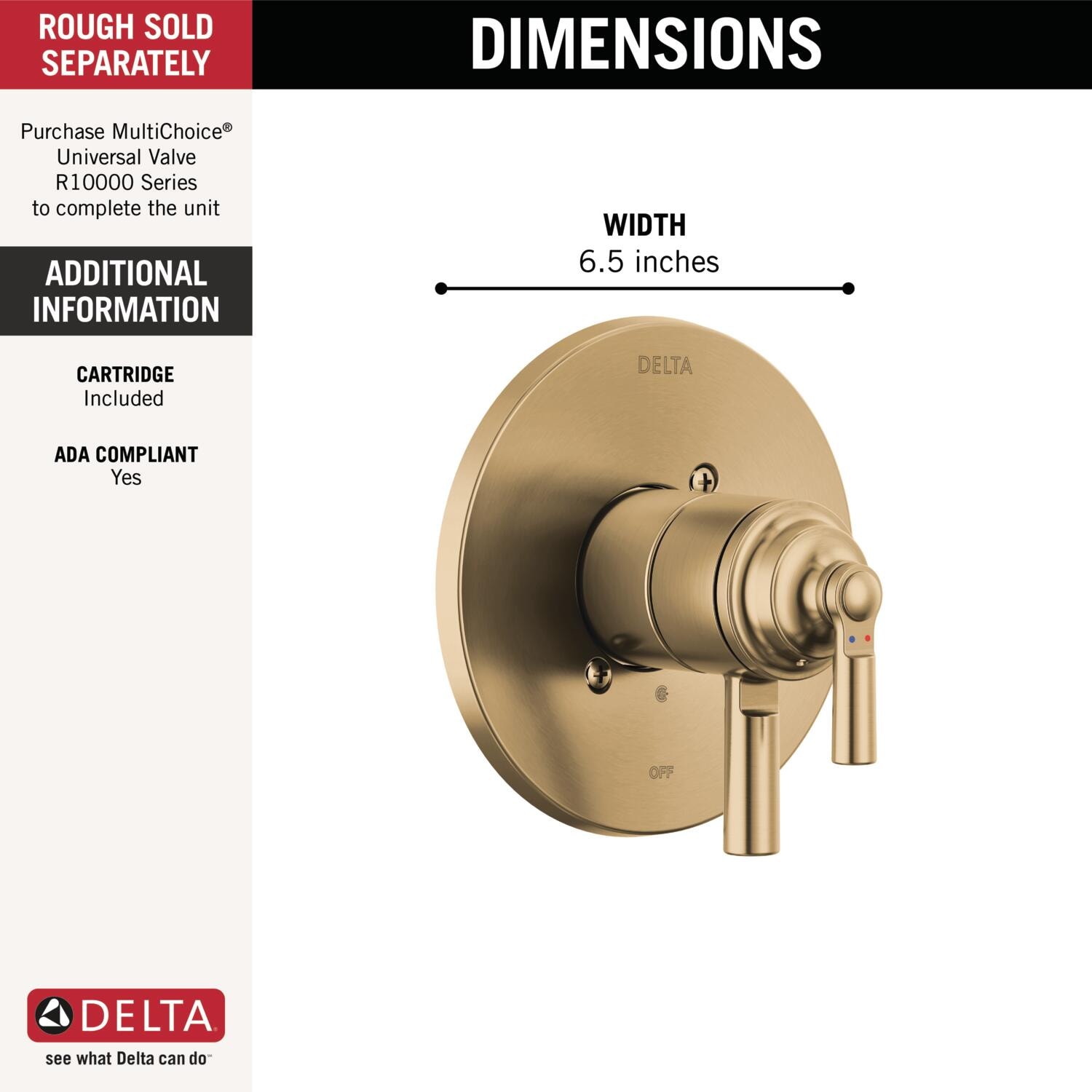 Delta T17035-CZ Bath-Shower-Facc - View #2