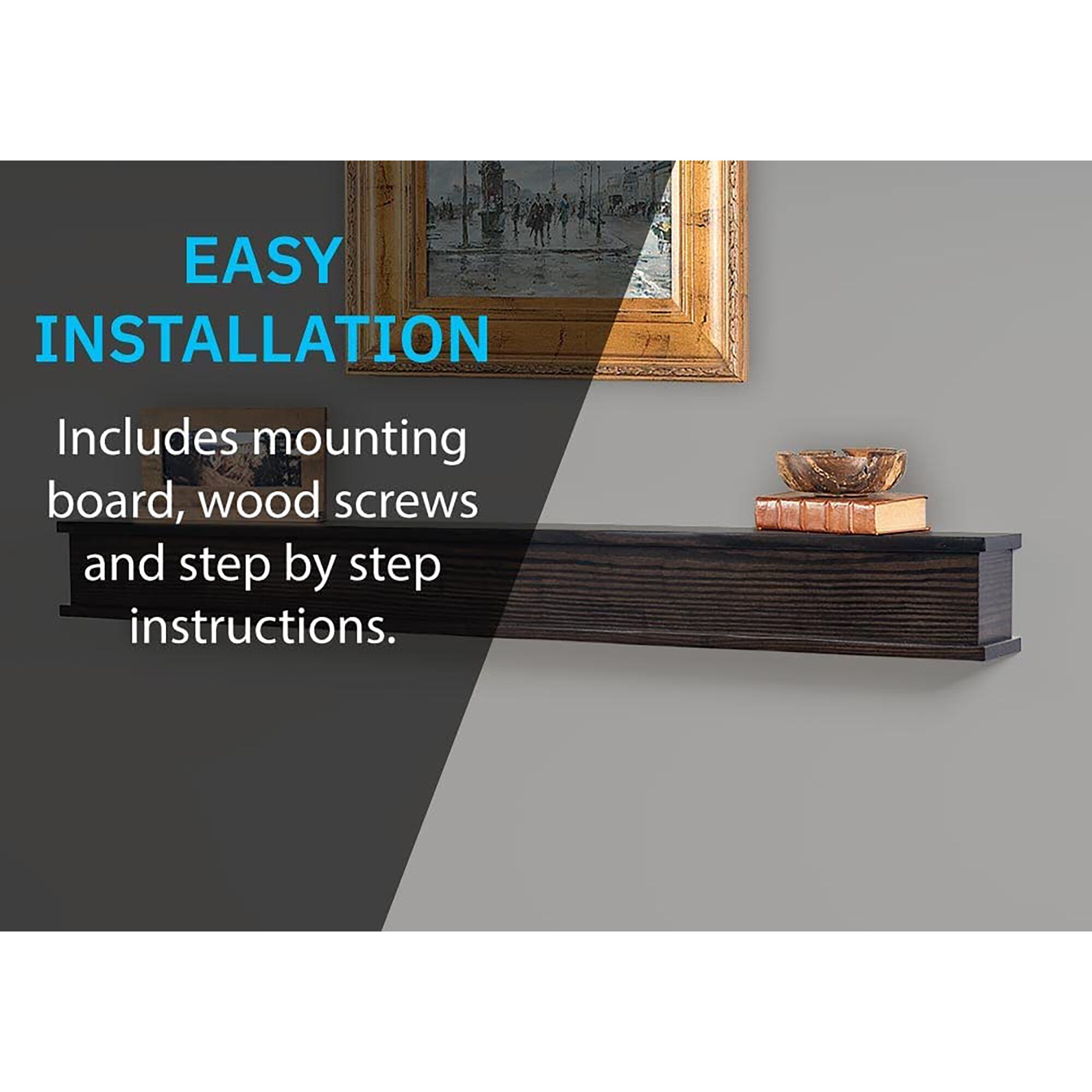 Mantels Direct CHANDLER-72X6-RO-CHO Mantel-Shelves - View #2