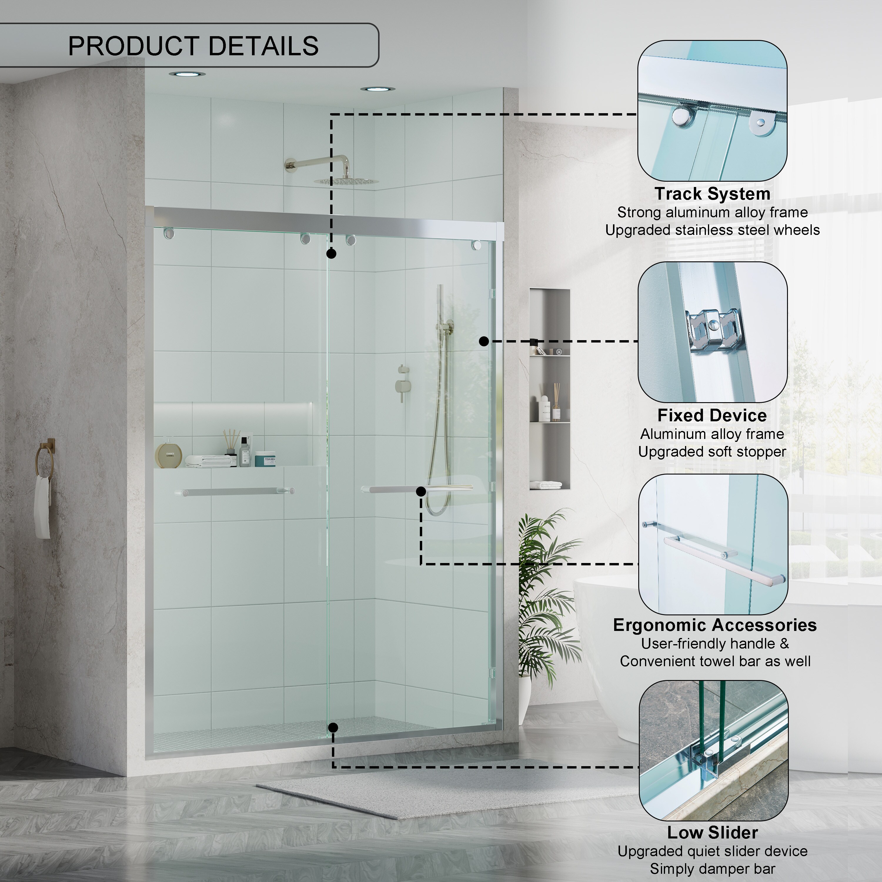 WELLFOR QPZ-TL06W Shower-Doors - View #6