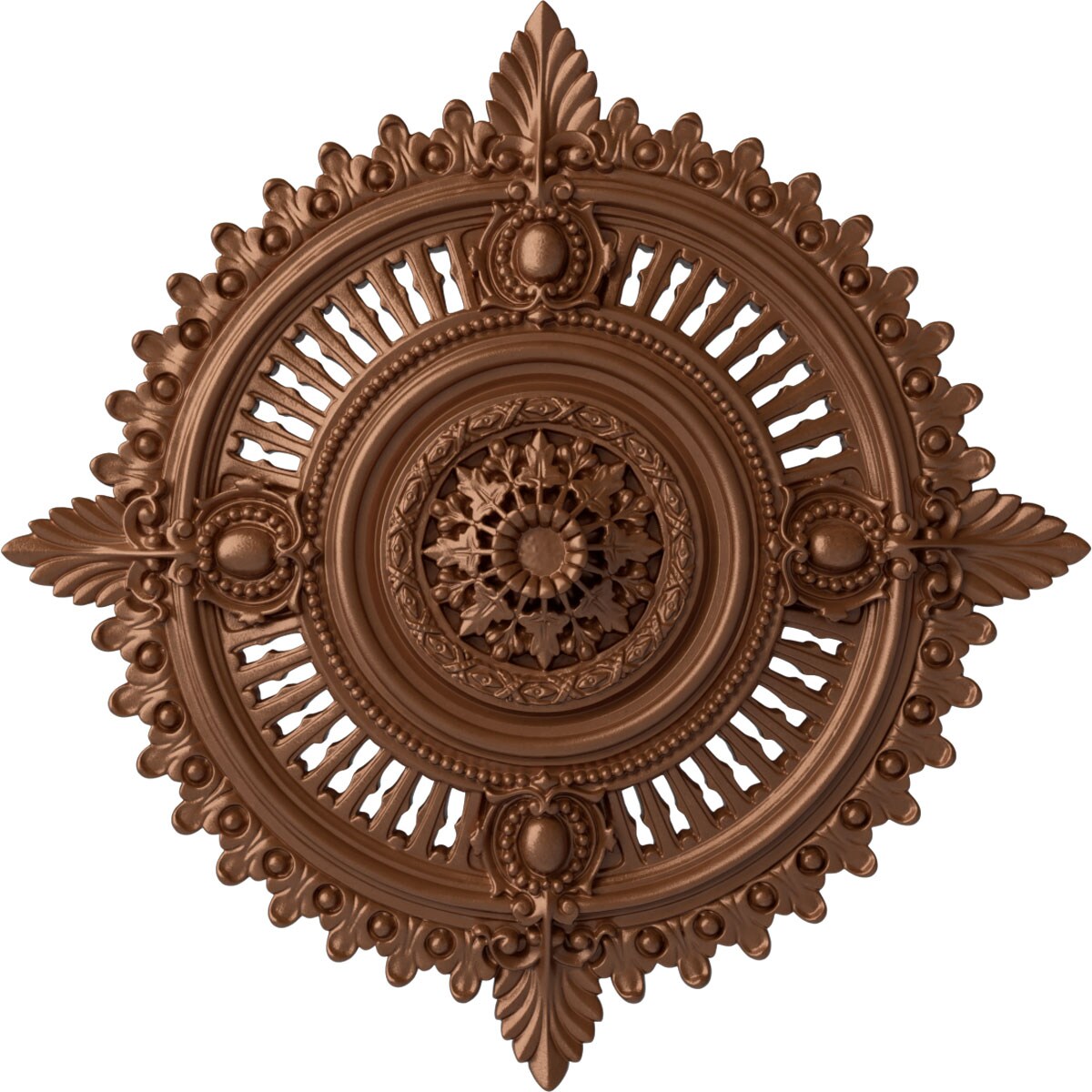 Ekena Millwork CM29HYPOS Haylynn 29.125-in W x 29.125-in L Painted Polished Copper Polyurethane Whole Ceiling Medallion