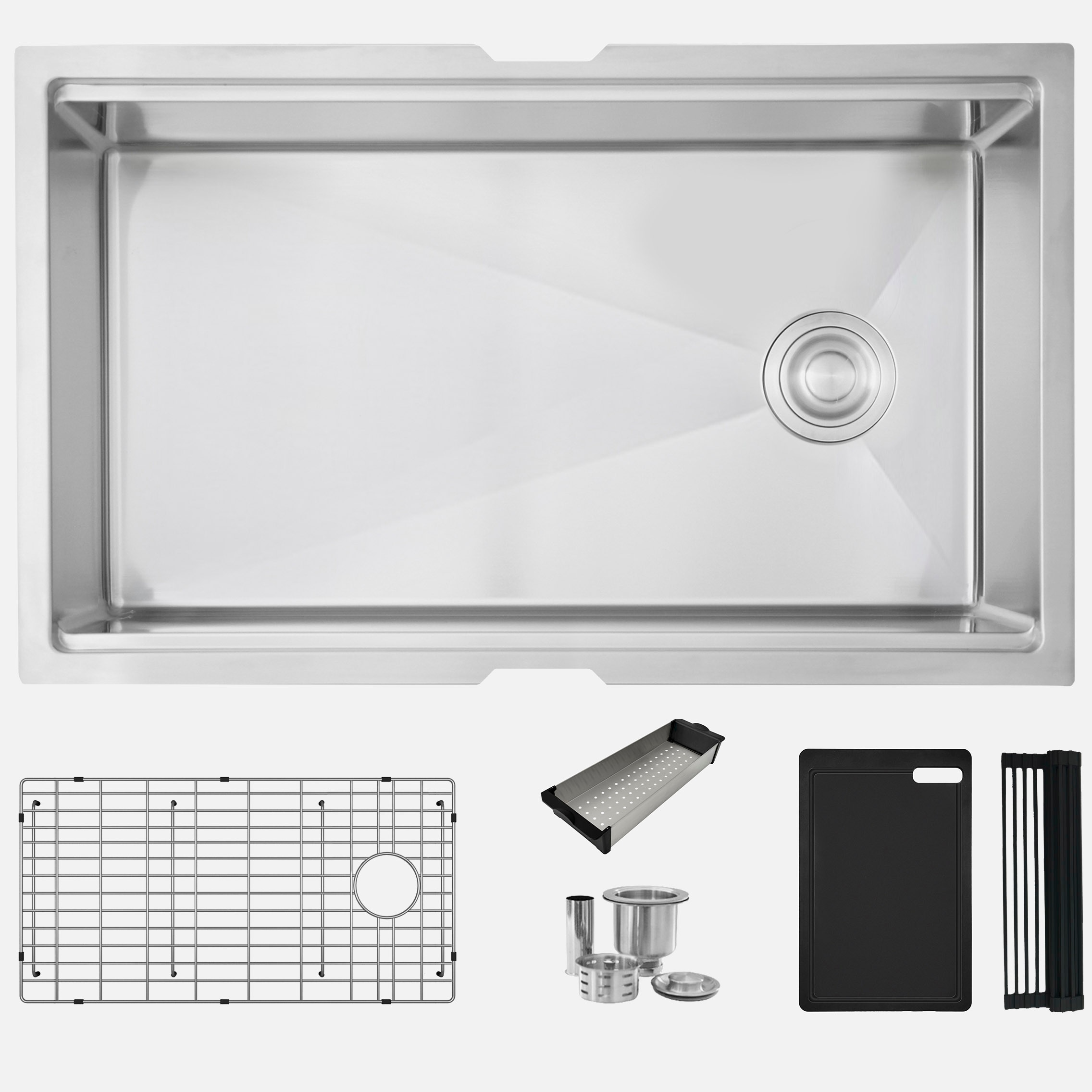 Versa33 Brushed Stainless Steel Single Bowl Undermount Kitchen Sink