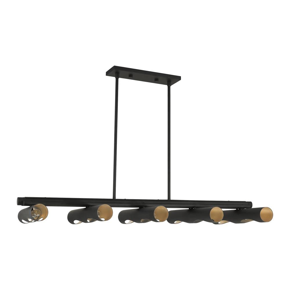 Novato Black and Gold 10-Light Linear Chandelier