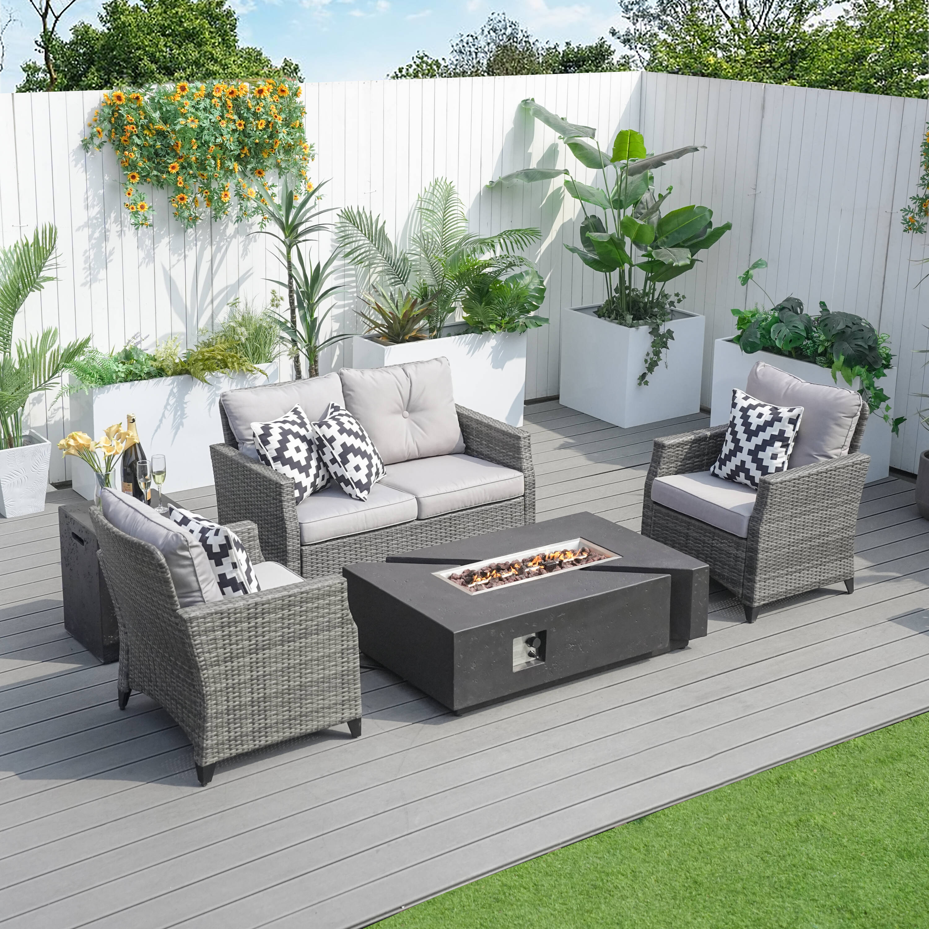 Direct Wicker DWG-1801PG&24913BK Patio-Conversation-Sets - View #4