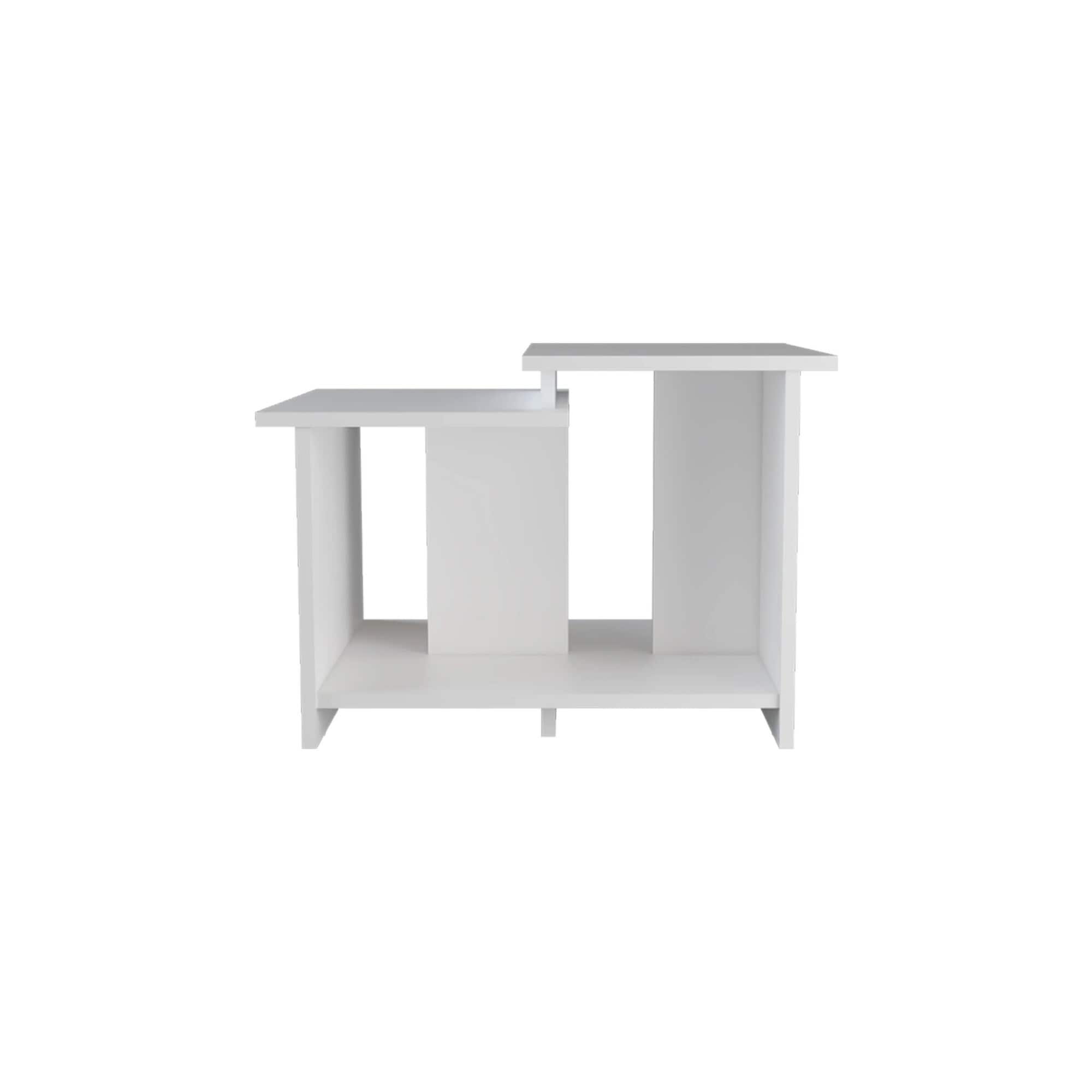 Miki Shinly SYA-0967-04MI Modern End Table 23.6-in W x 16.6-in H White Wood Rectangular Modern End Table Assembly Required