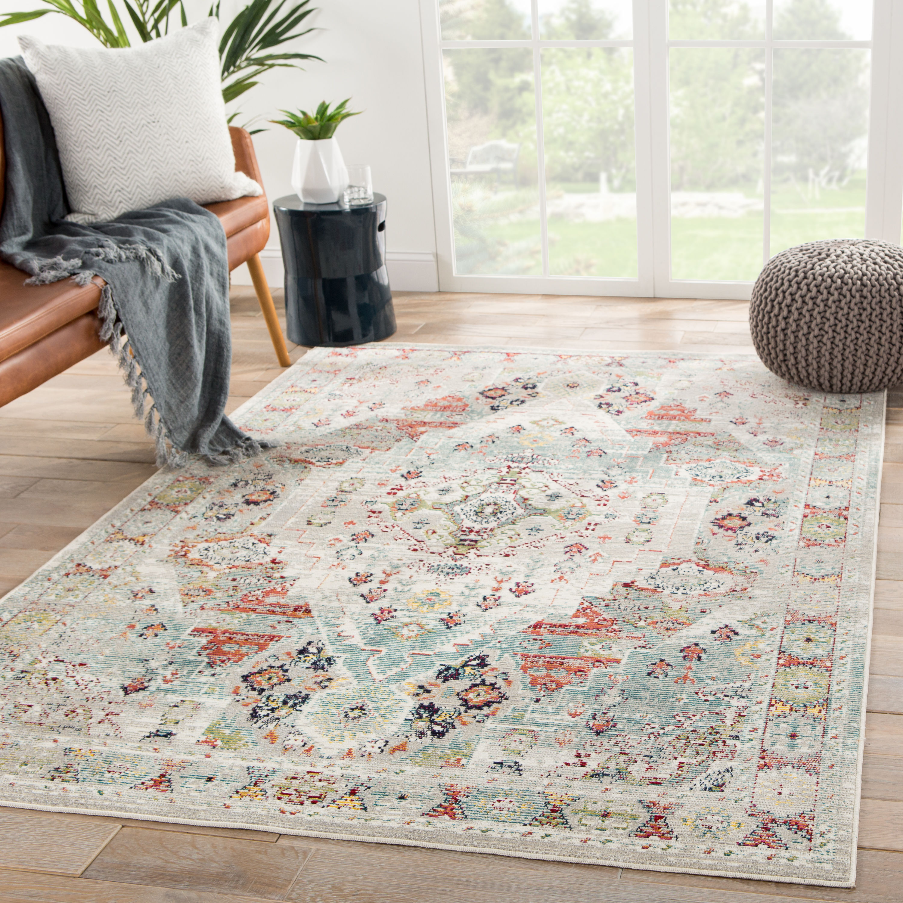  BRG142861 Cinna 2 x 8 (ft) Loomed Polypropylene Multicolor/Green Rectangular Indoor/Outdoor Medallion Bohemian/Eclectic Runner rug