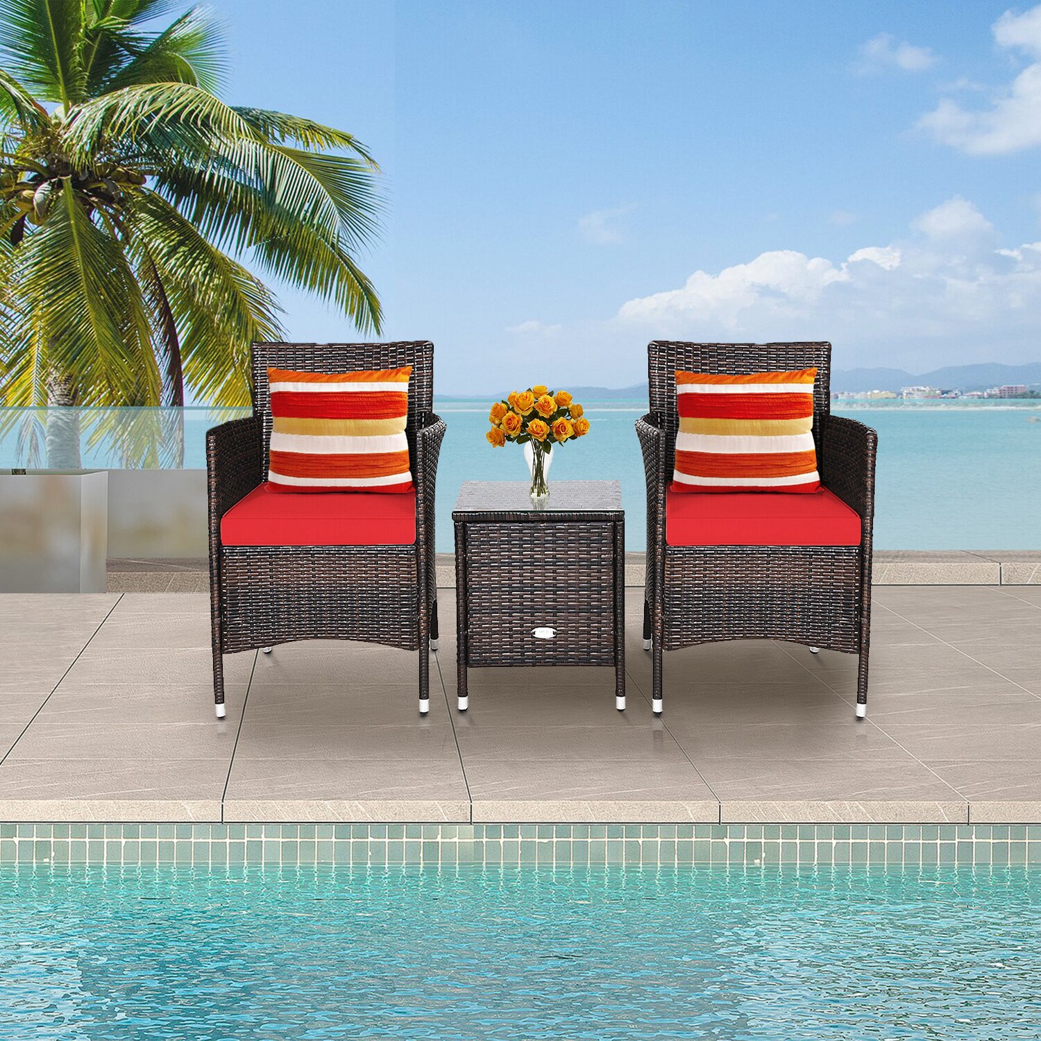 WELLFOR OUJ63850RE Patio-Conversation-Sets - View #6