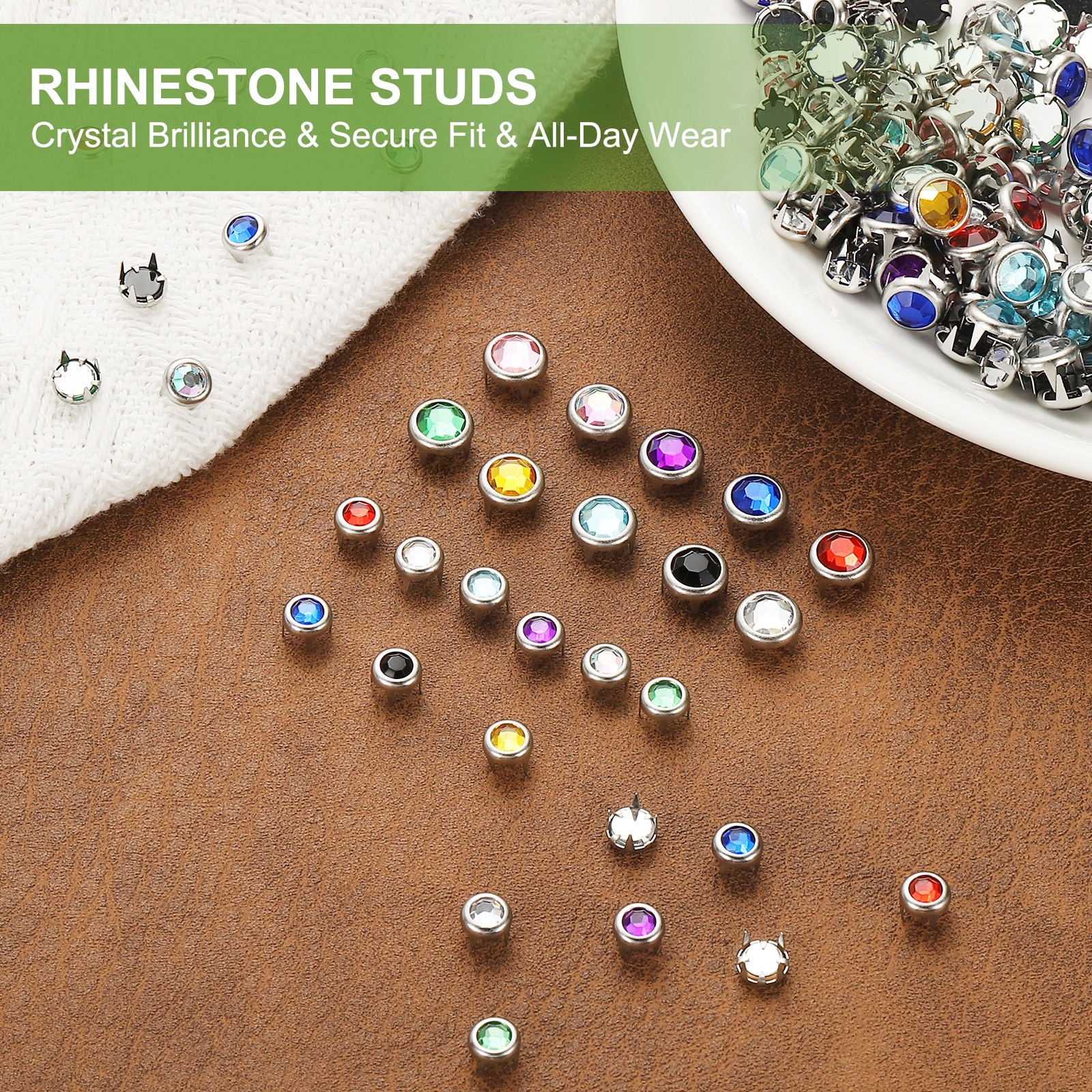 Unique Bargains Rhinestone Studs Rhinestone Claw Beads Nailhead Crystal ...