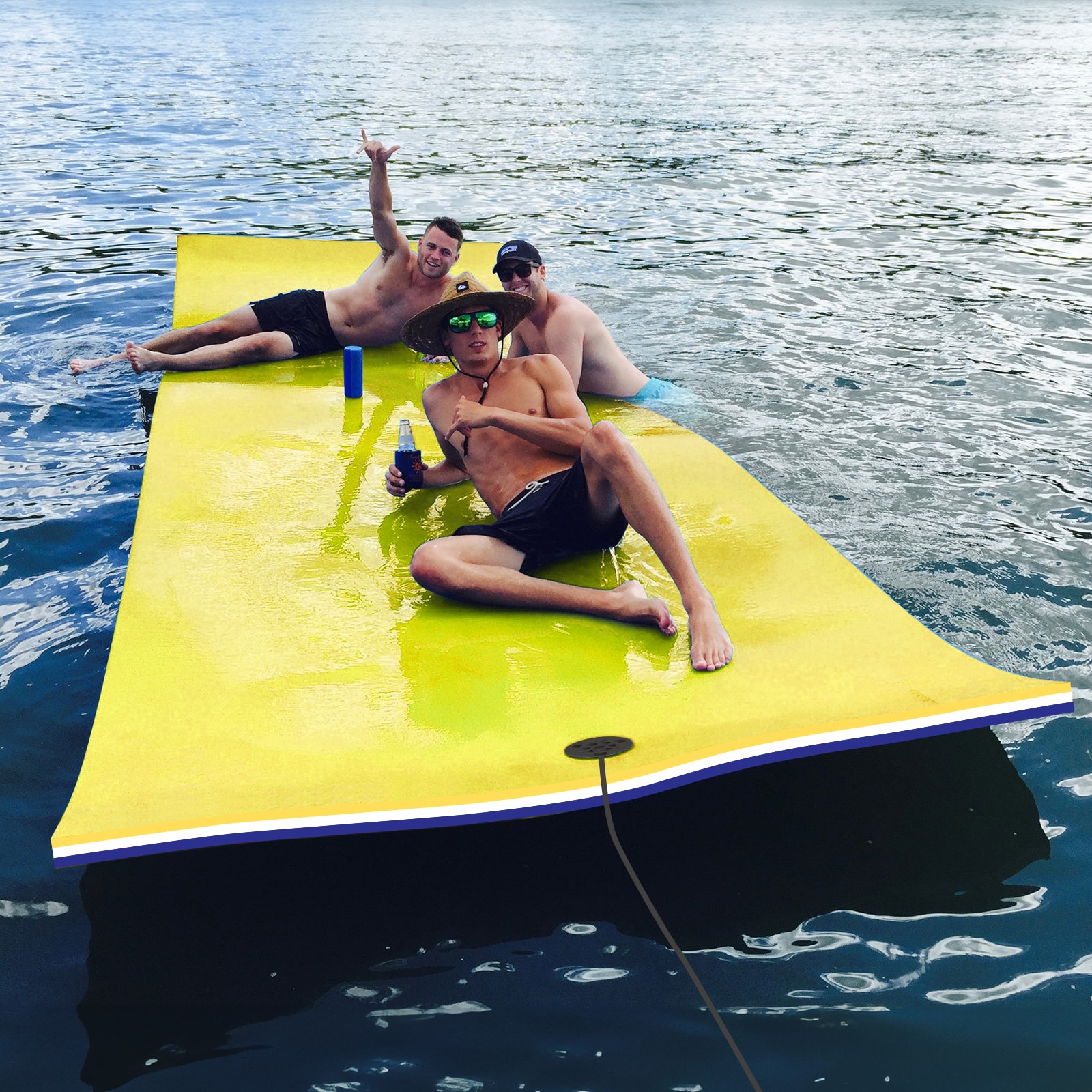 RaDEWAY SO030105-YEBL-9FT 108-in x 72-in 3 -Seat YellowWhiteBlue Foam raft