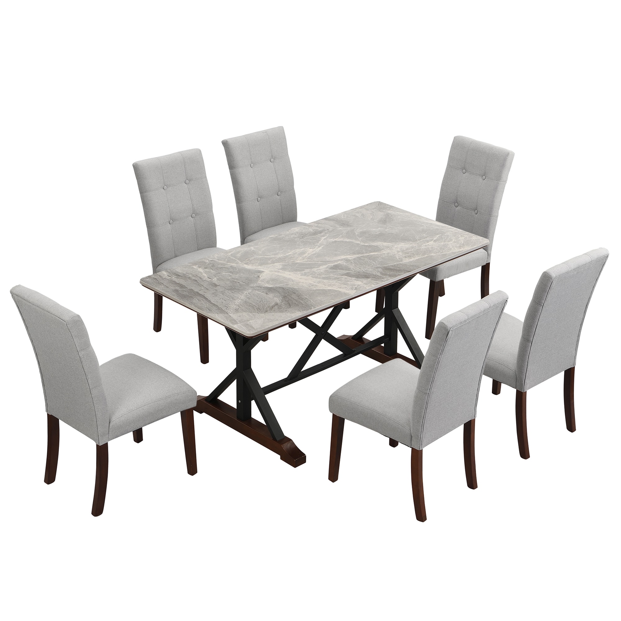 Siavonce XH45AAG Gray Contemporary/Modern Dining Room Set with Rectangular Table ( Seats 4 )