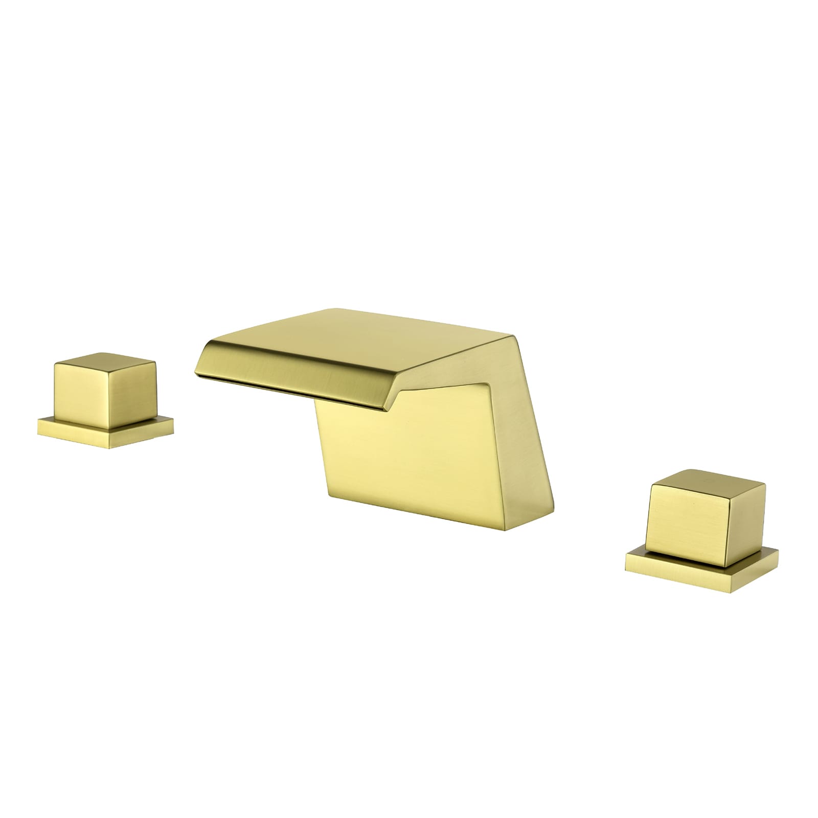 Cobbe LSSWBFC0402G Brushed Gold Widespread 2-handle Low-arc Residential Handle Bathroom Sink Faucet