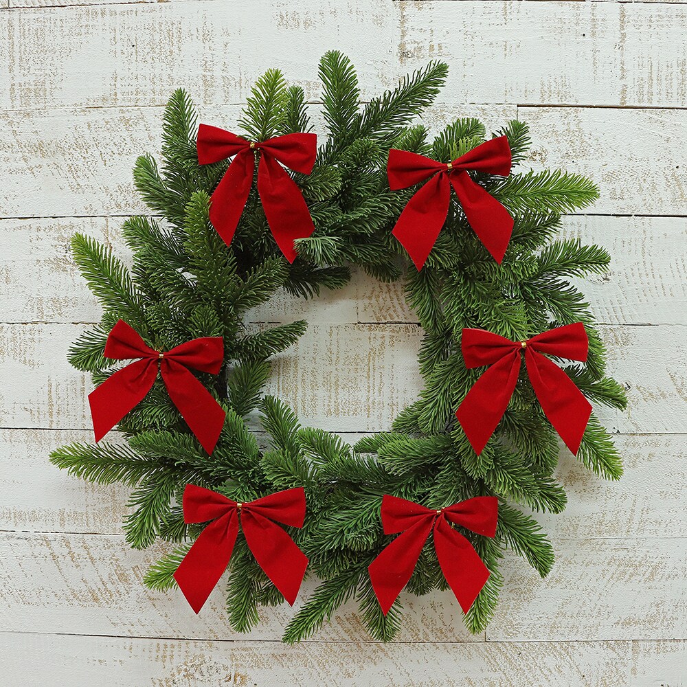 Holiday Living 8.5-in W Red Bow in the Decorative Bows & Ribbon department  at