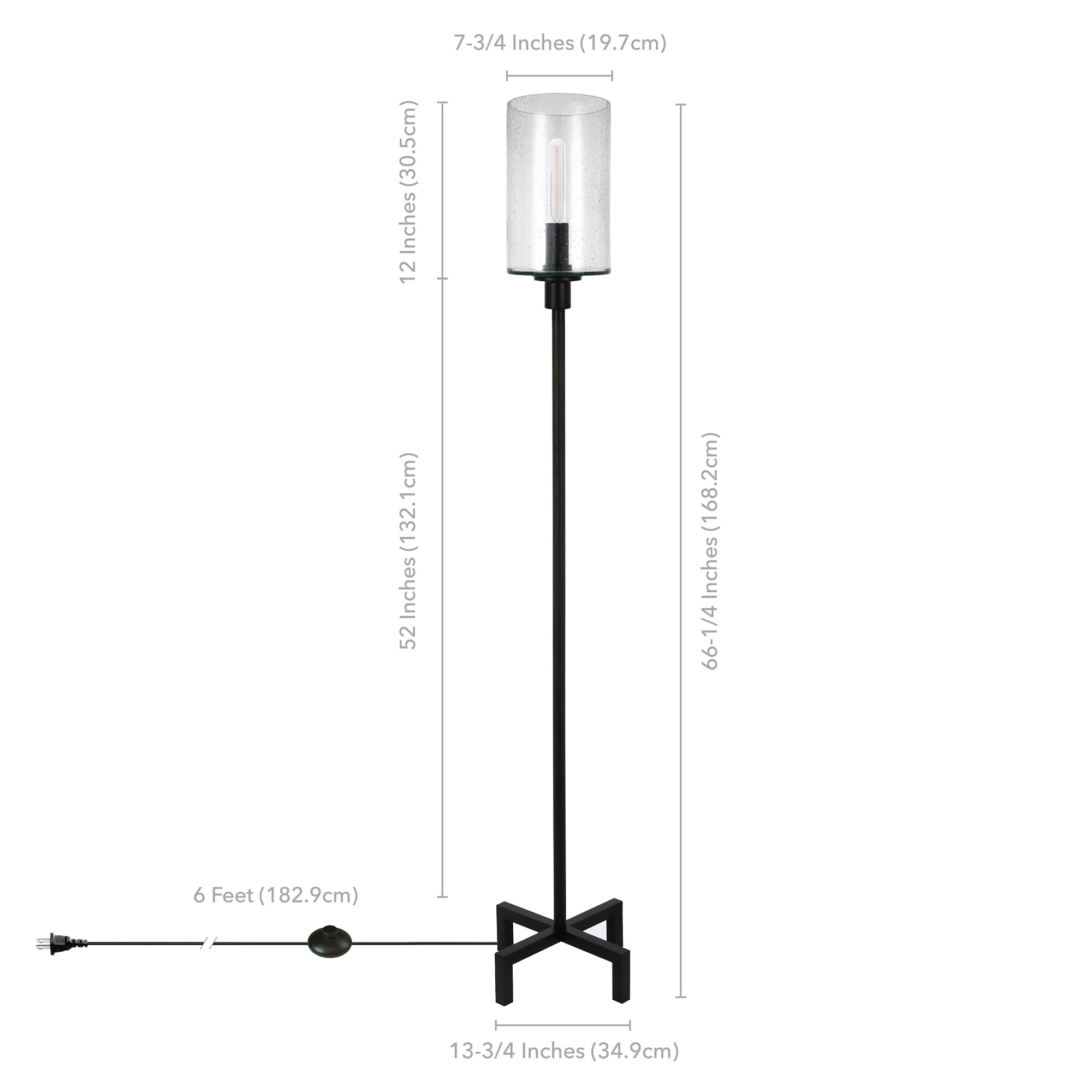 Hailey Home Panos 66 25 In Blackened Bronze Floor Lamp In The Floor Lamps Department At Lowes Com