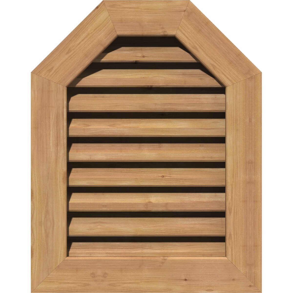 Ekena Millwork GVWOT36X2401SFUWR 36-in x 24-in Smooth Western Red Cedar Octagon Wood Gable Louver Vent