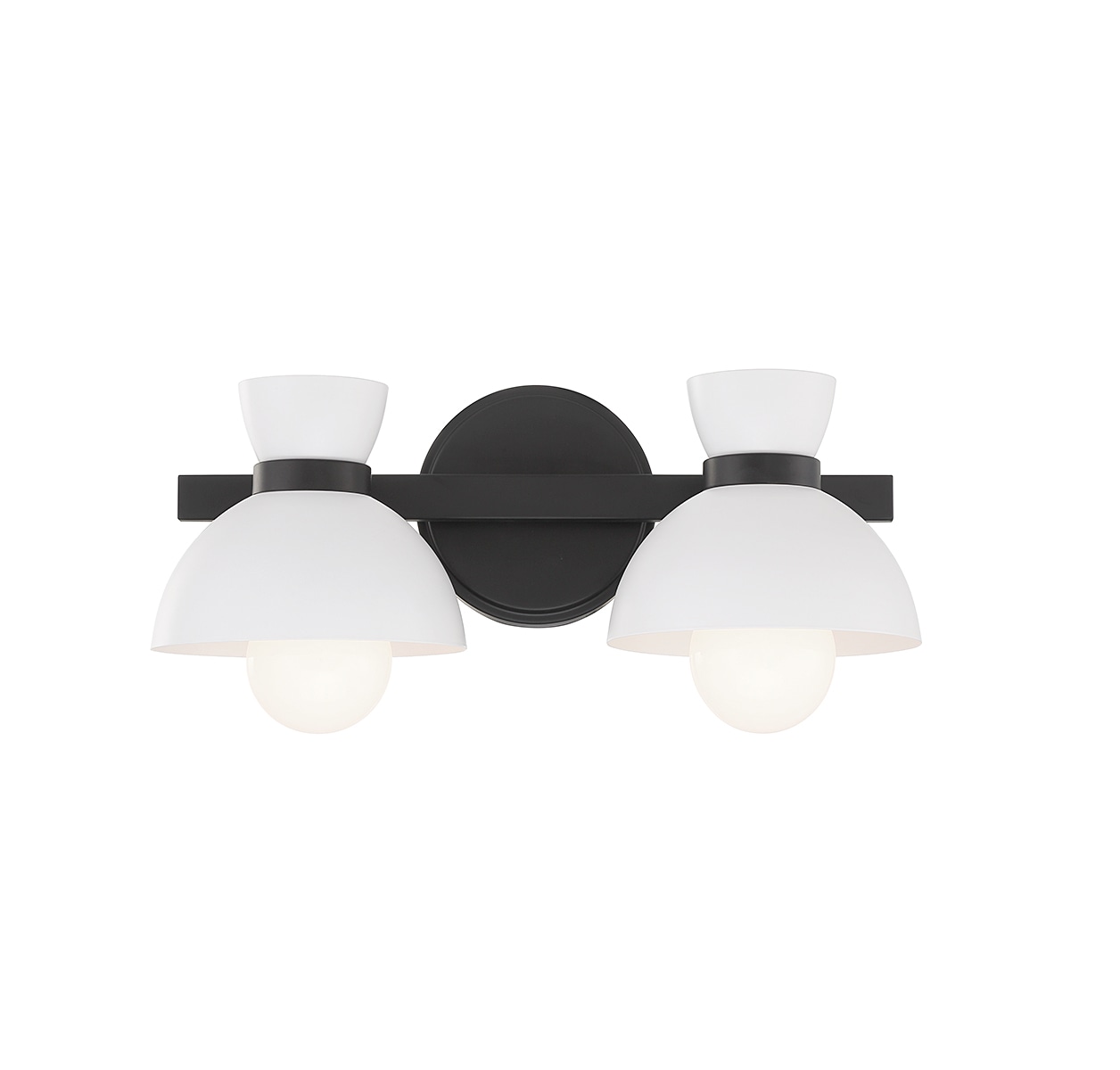 Meridian Lite Trends M80074MBK Meridian 16.5-in 2 -Light Matte Black Modern/contemporary Vanity light