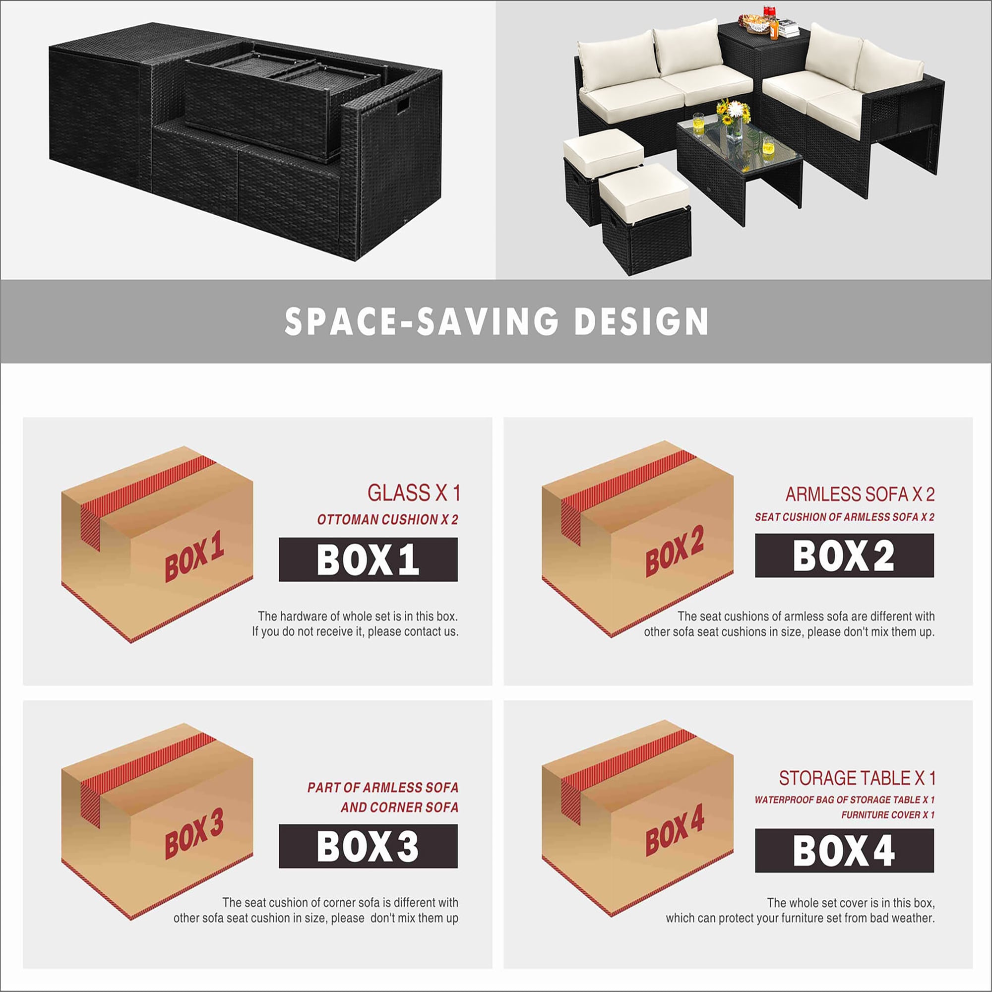BABOOM BOM-5WH+-CO Patio-Conversation-Sets - View #10