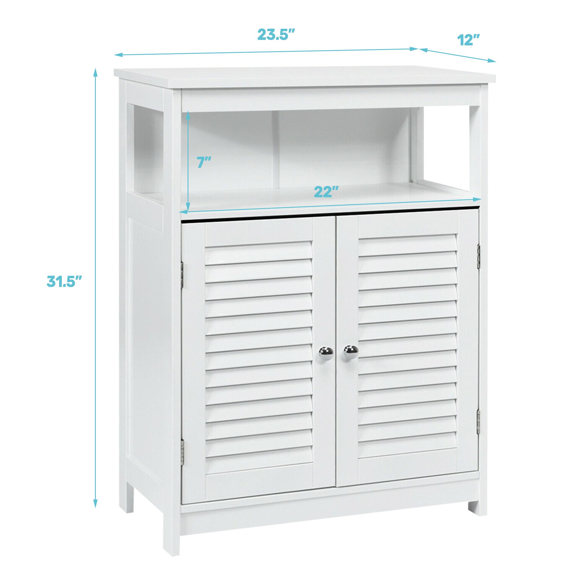 WELLFOR 23.5-in x 31.5-in x 12-in White Freestanding Linen Cabinet