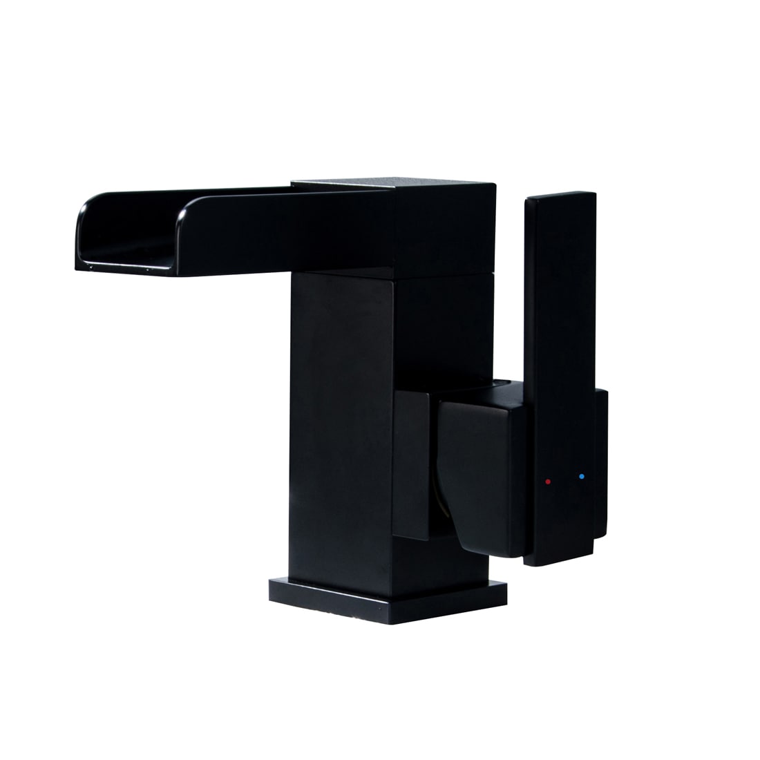 WELLFOR WB-FA019MB Matte black Single hole 1-handle Waterfall Residential Handle Bathroom Sink Faucet