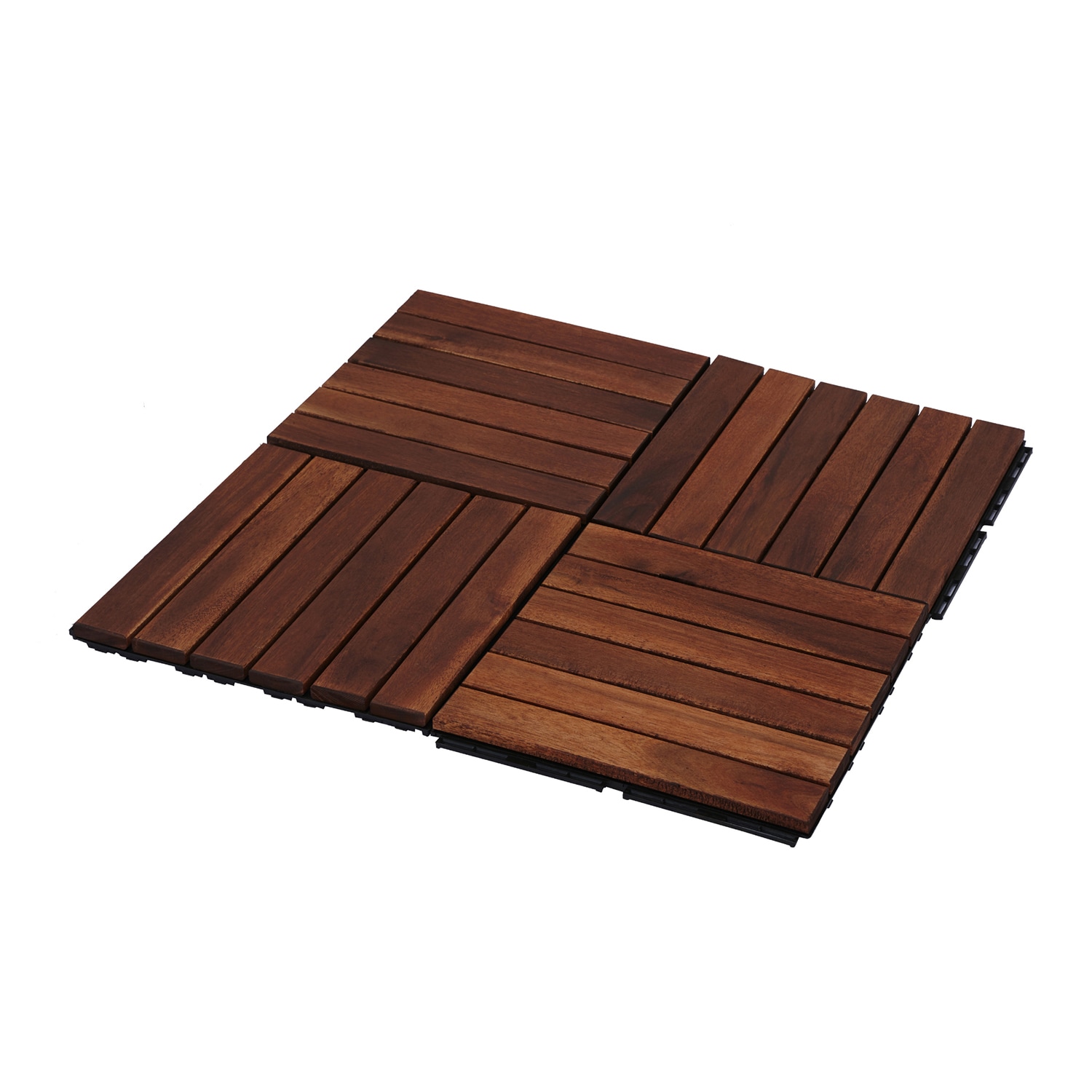 Bybafun 12-in x 12-in 10-Pack Brown Pattern 2 Prefinished Tigerwood Deck Tile