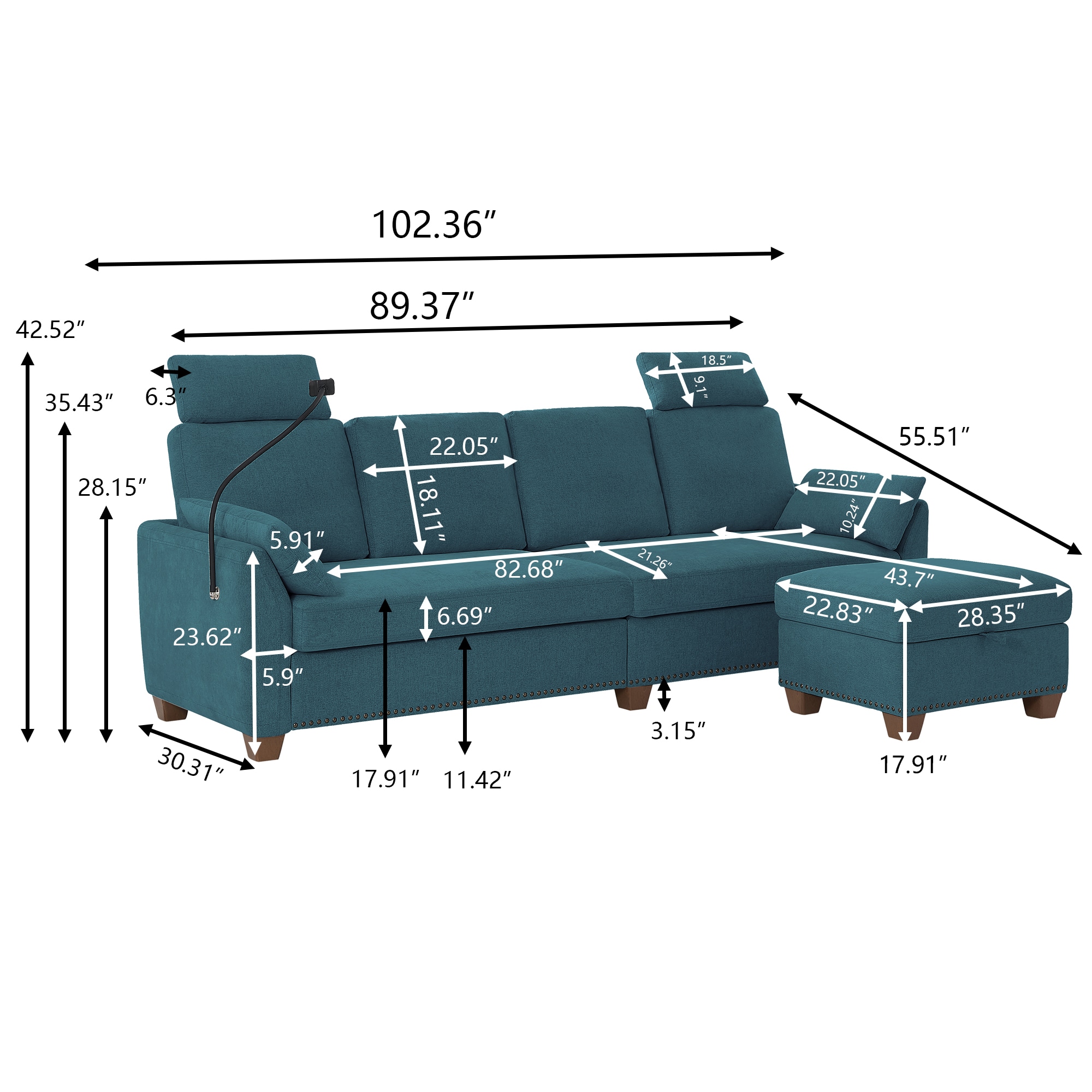 Jarenie YMX57LG Sofas-Loveseats - View #4