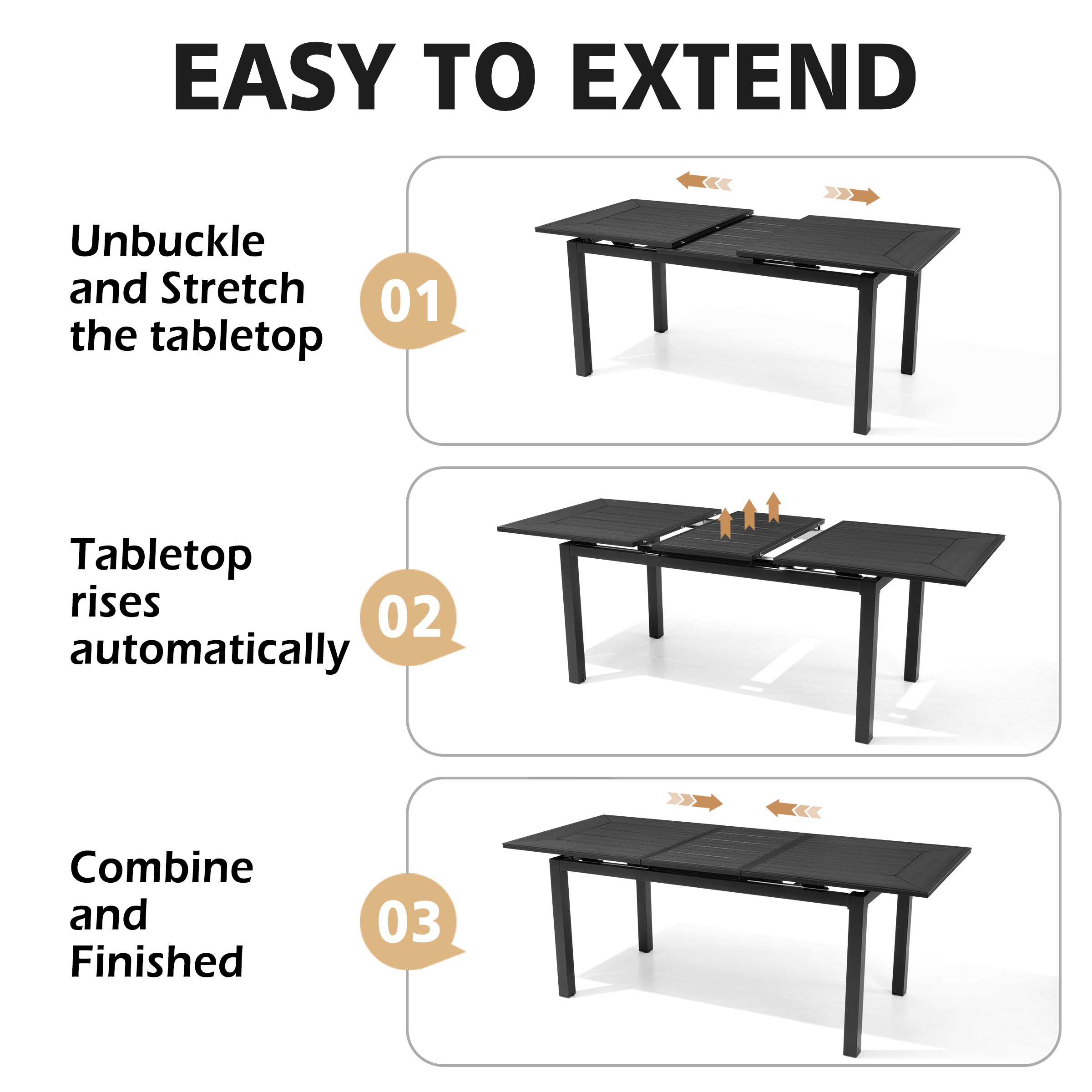 Crestlive Products CL-TB067BLK210 Patio-Tables - View #5