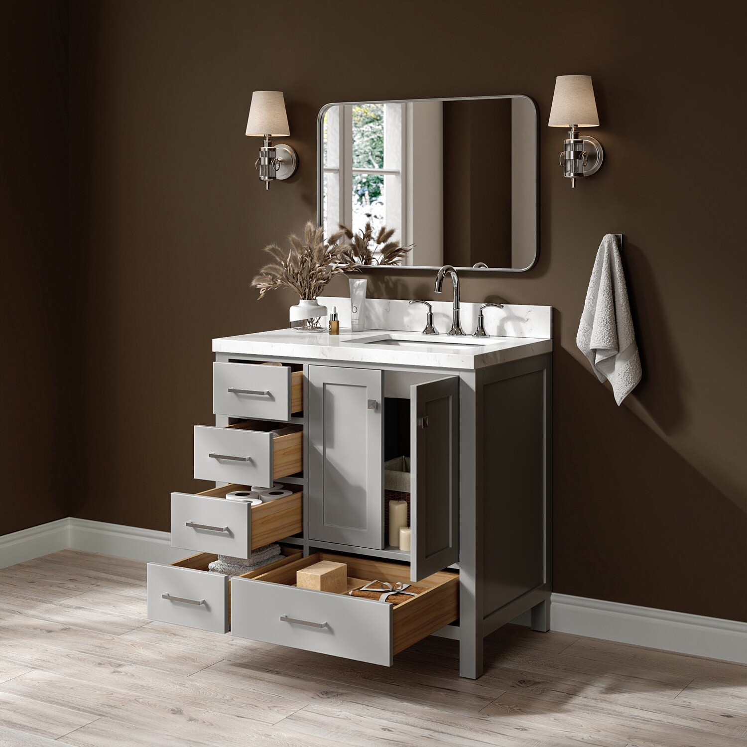 ARIEL A036SRCQRVOGRY Bath-Vanity-Combo - View #3