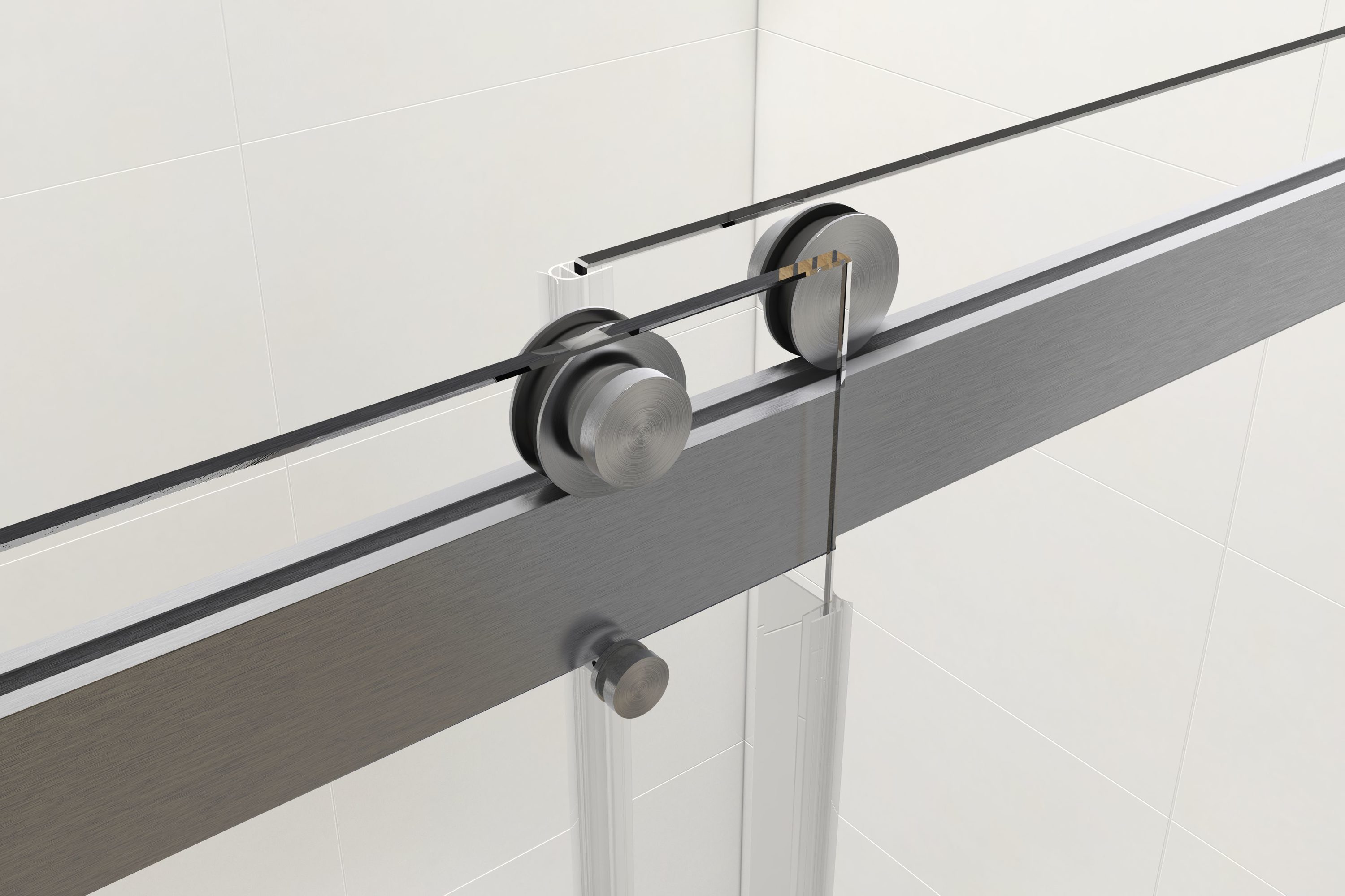 CASAINC Shower Door Brushed Nickel 57-in to 60-in x 76-in Frameless ...