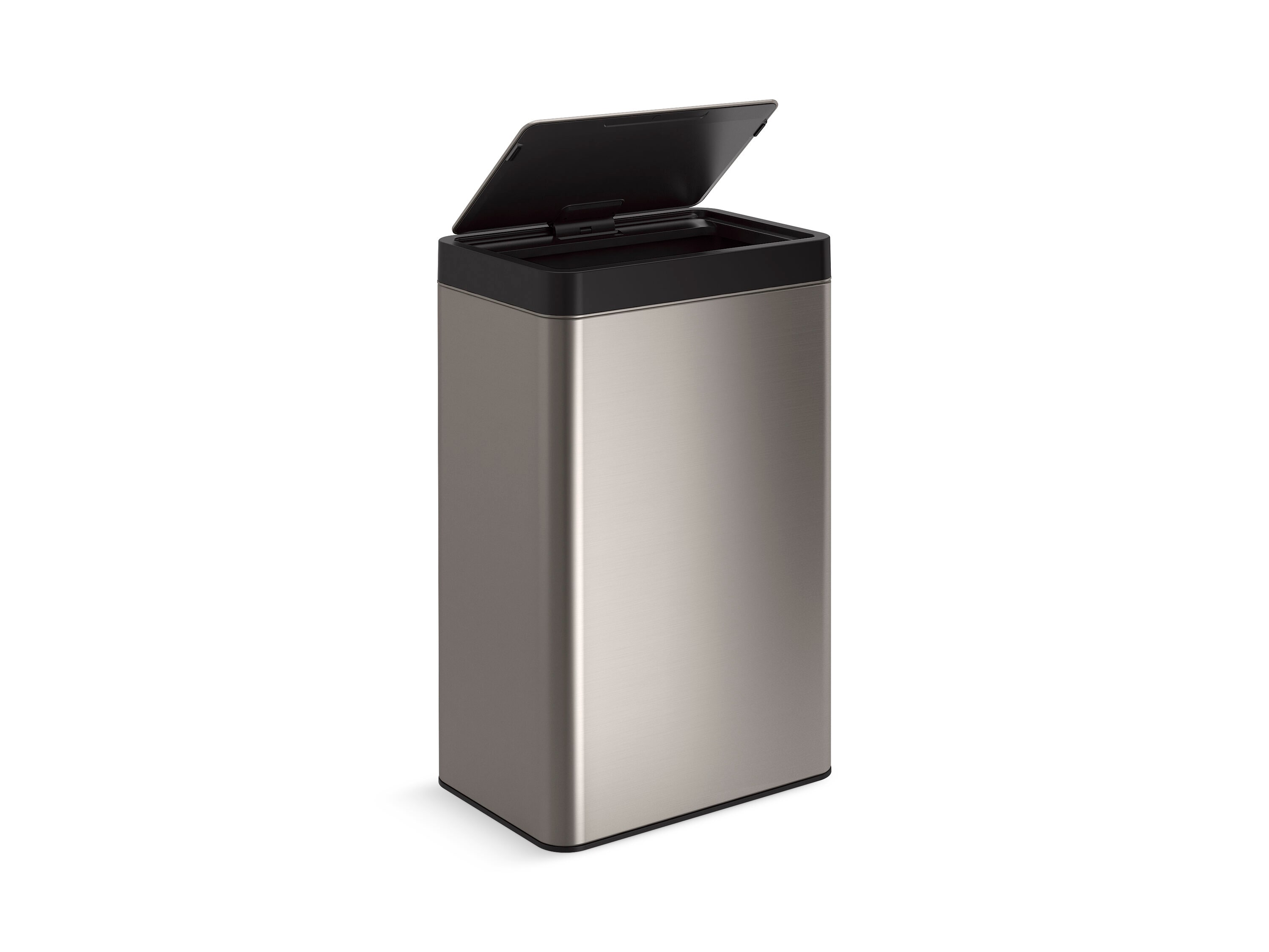 KOHLER 23826-ST 13 Gallon Elongated Hands-Free Step Can, Trash Can with  Soft-Close and Foot Pedal, Quiet Close Lid, Stainless Steel