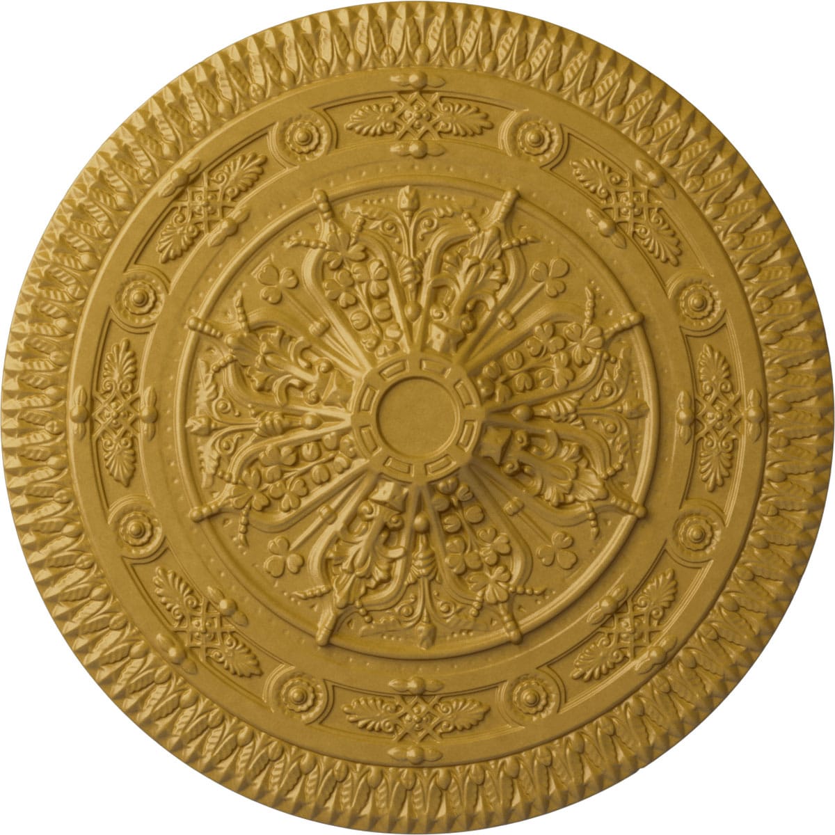 Ekena Millwork CM37NAIGS Naple 37.5-in W x 37.5-in L Painted Iridescent Gold Polyurethane Whole Ceiling Medallion
