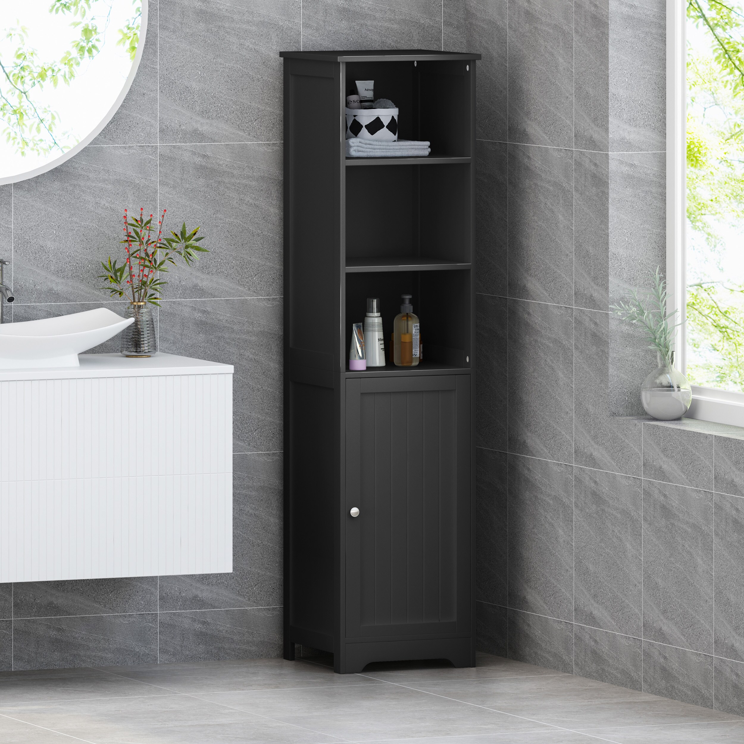 AAZJ NBO-66606BLK Linen-Cabinets - View #3