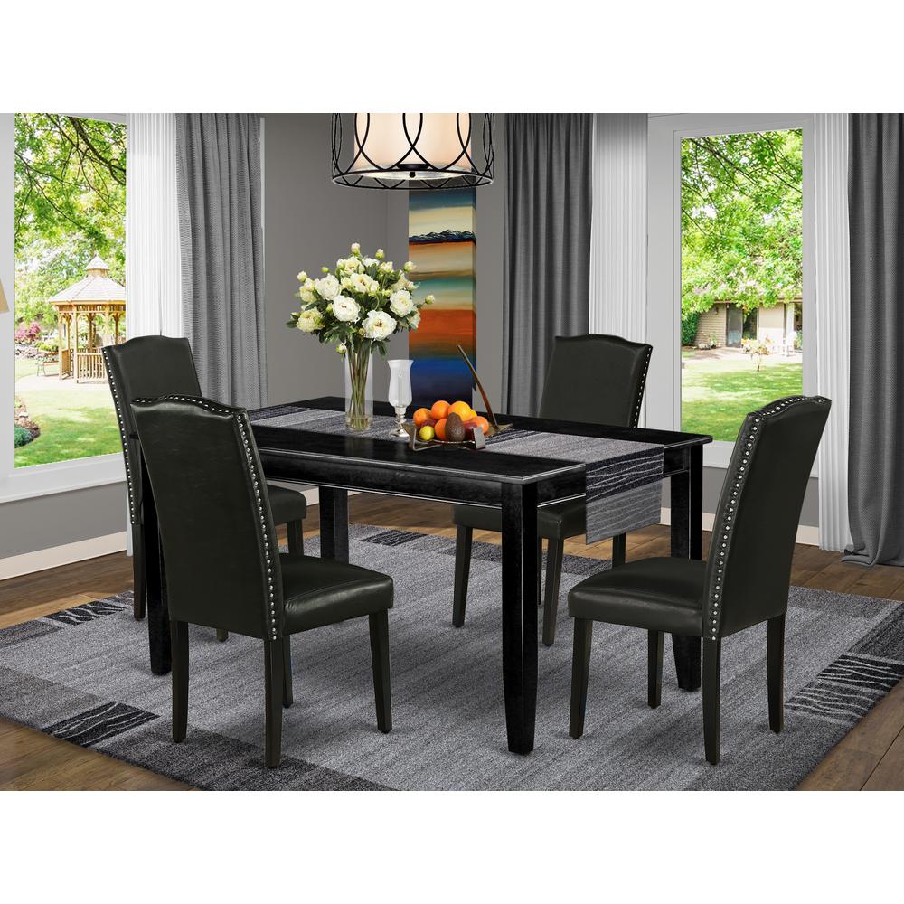 East West Furniture DUEN5-BLK-69 Dining-Sets - View #2