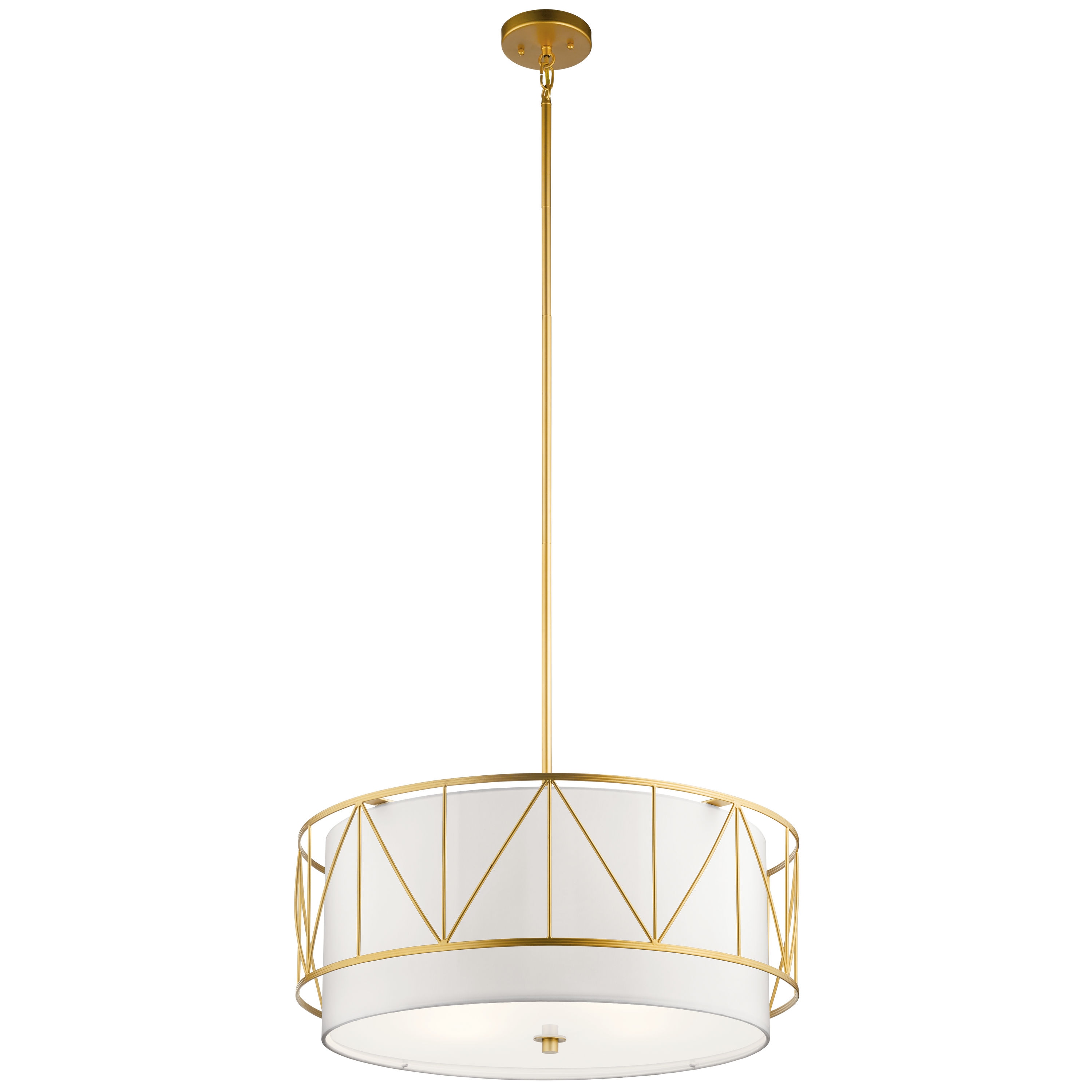 Kichler 52072CLG Birkleigh 4 -Light Classic Gold Transitional Drum Large Hanging Pendant light
