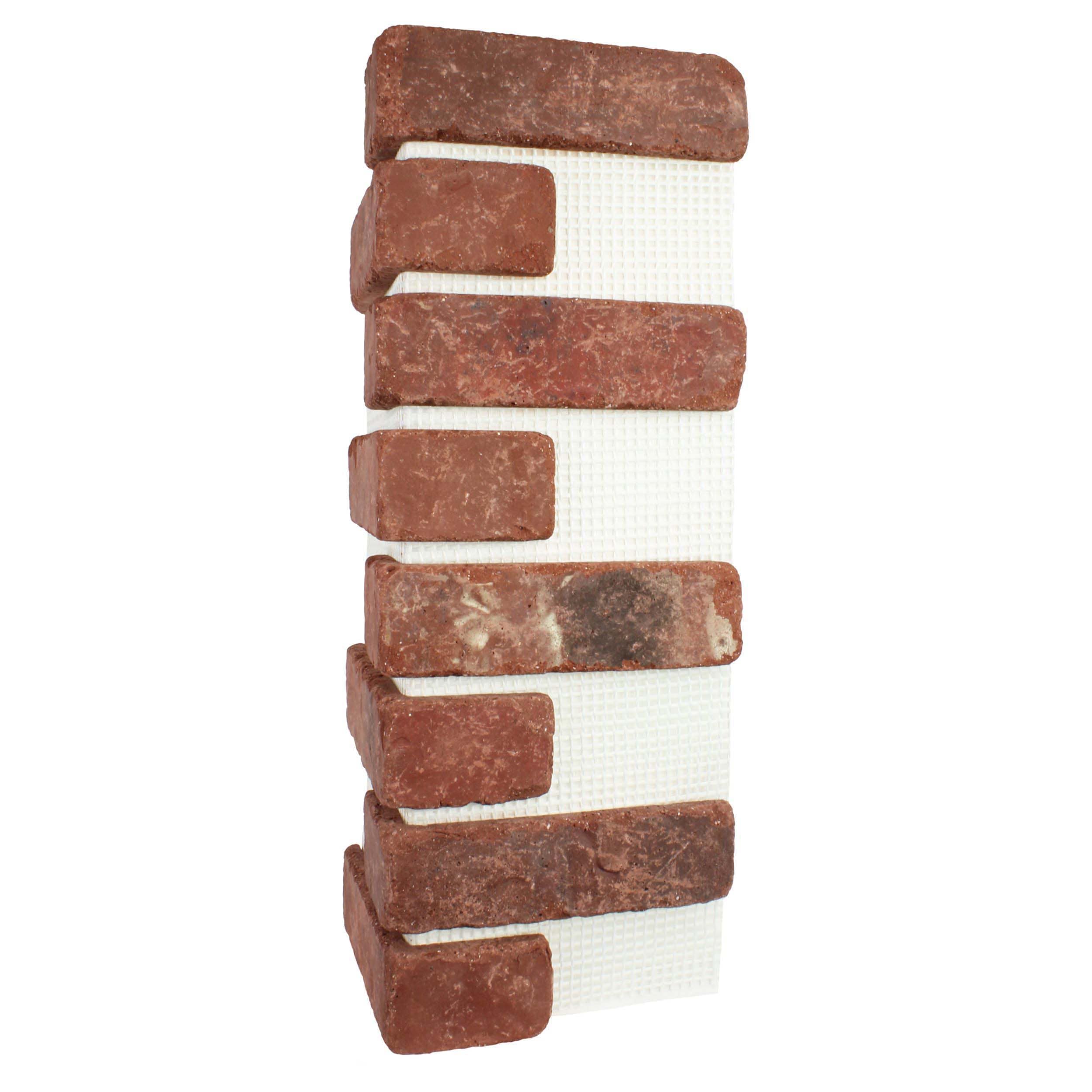 Old Mill Thin Brick Systems BWC-37001CS Brickweb 7.625-in x 21-in Boston Mill Brick Veneer Corner Sheet 5.5-lin ft