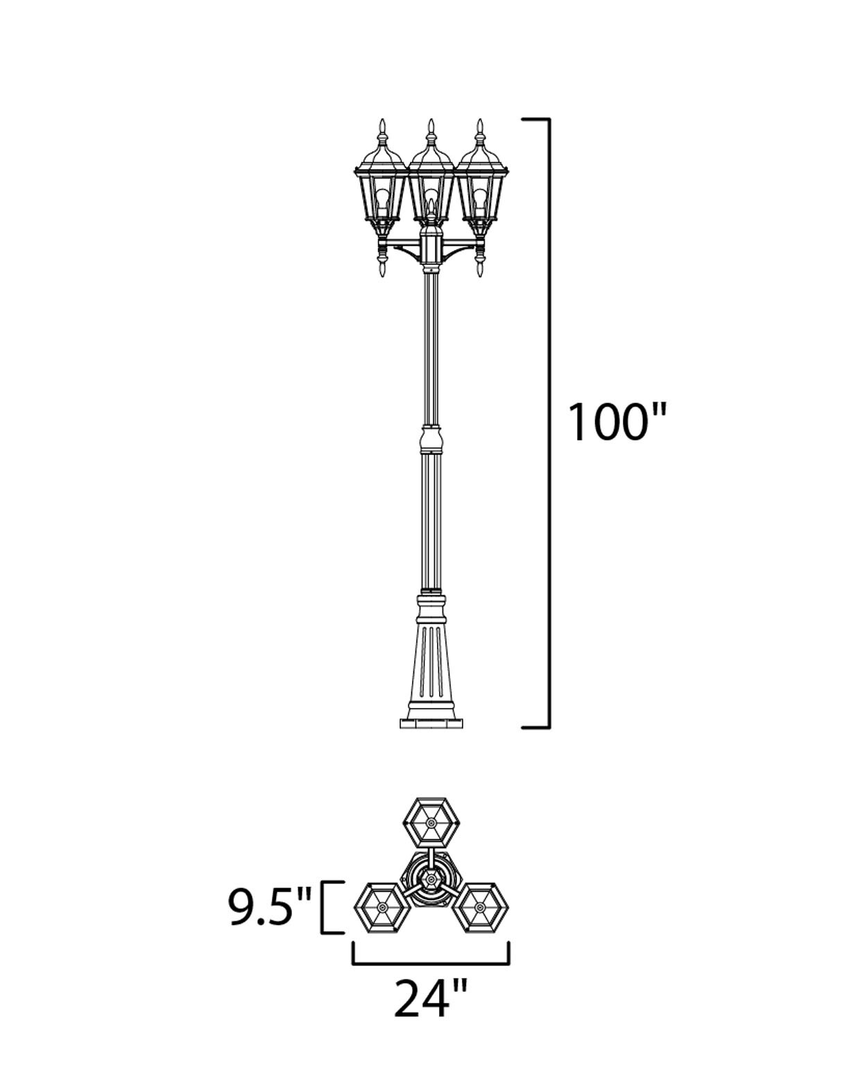 Maxim Lighting 1105BK Post-Lights - View #2