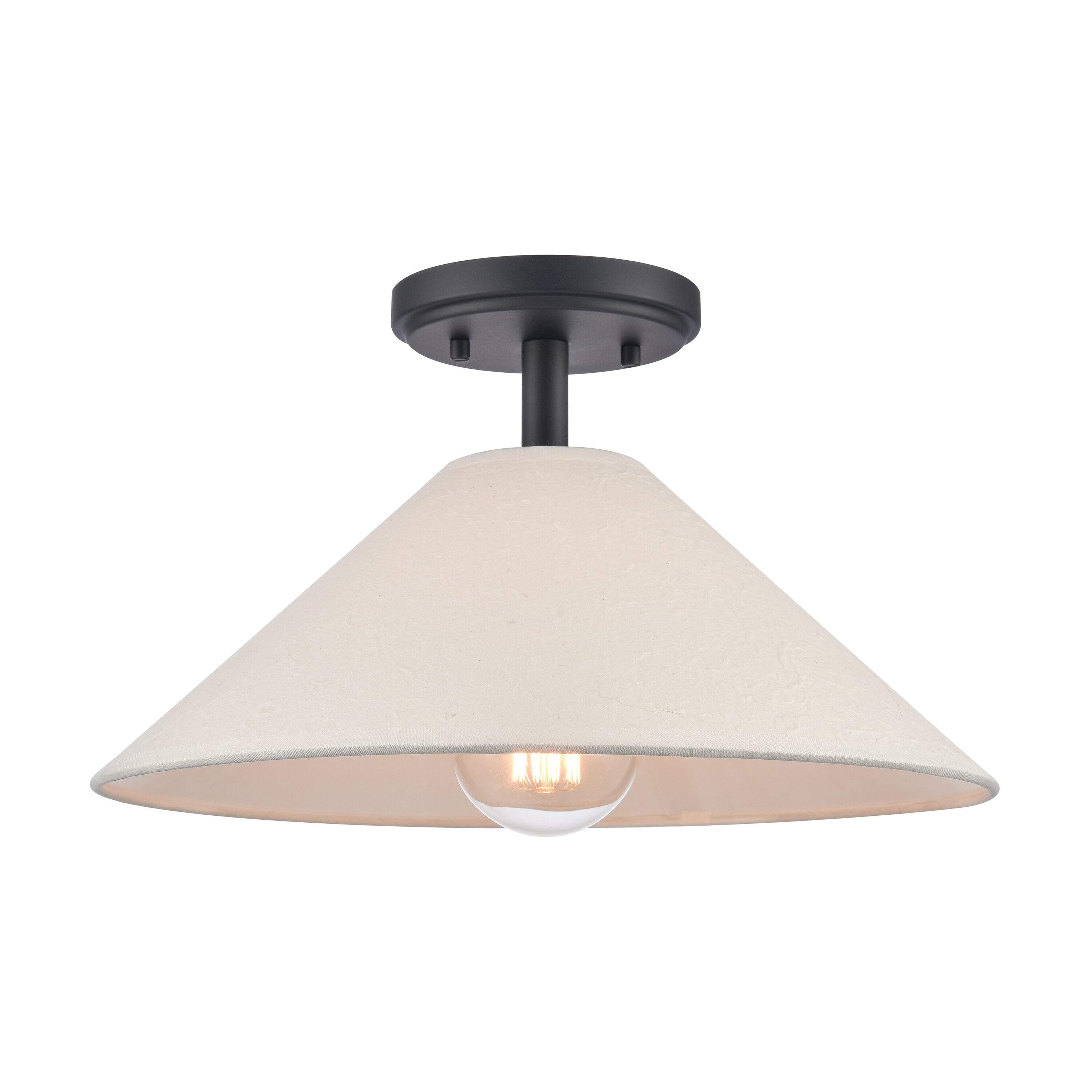 Westmore by ELK Lighting LW-221105042 Redlands 1 -Light 14-in Matte Black Semi Flush Mount Light