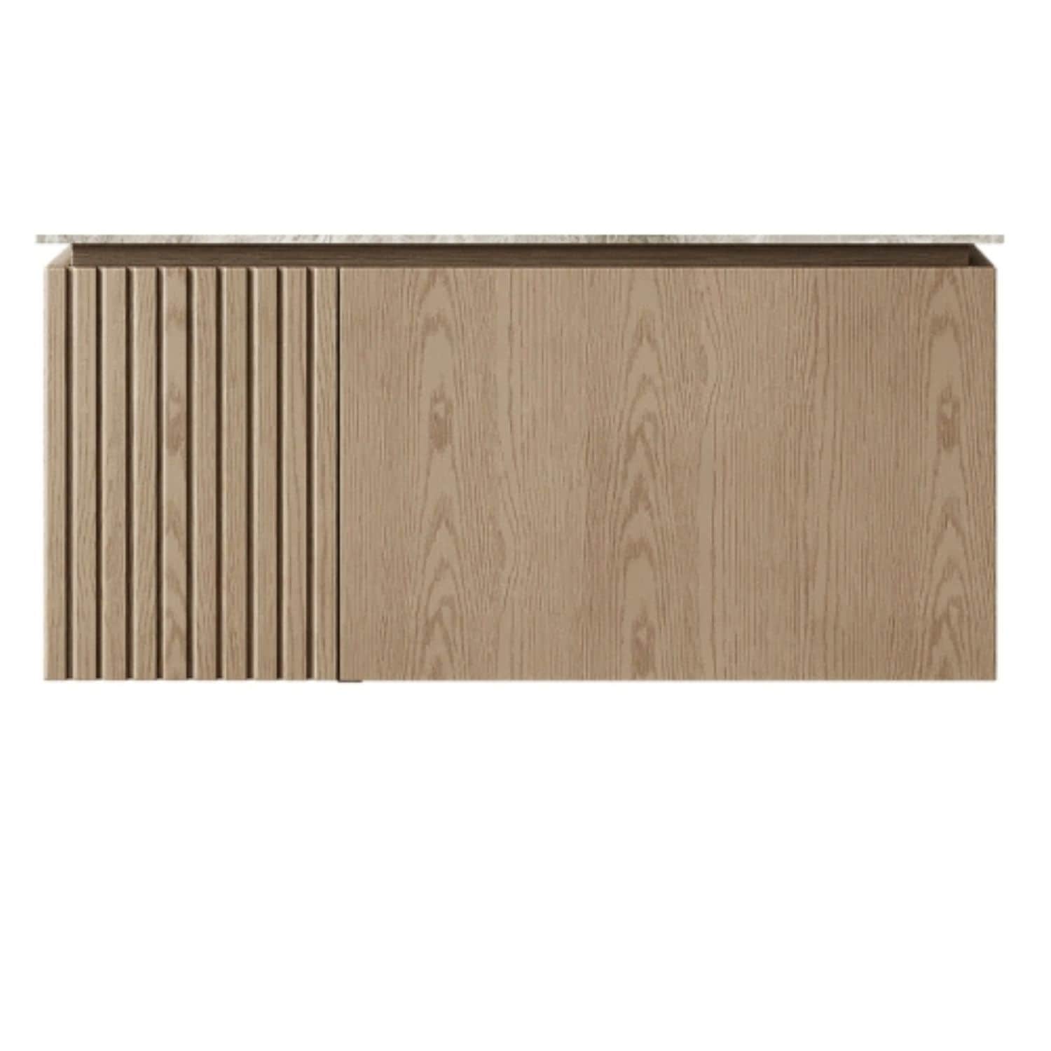 GDFStudio Muri Modern 30 in Floating Wall Mounted Bathroom Storage Cabinet with Soft Close Door and U-Shaped Drawer - Ancient Oak (Cabinet ONLY - NO Basin and Top)