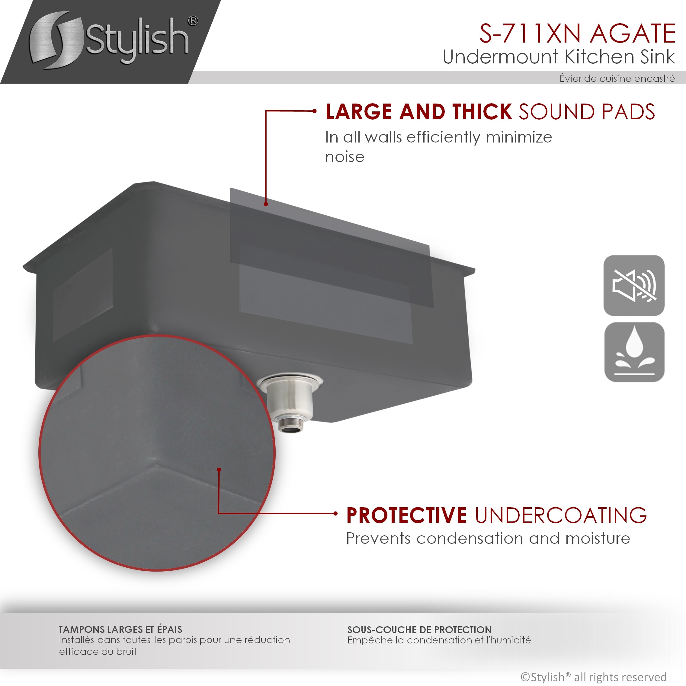 Stylish S-711XN Kitchen-Sinks - View #8
